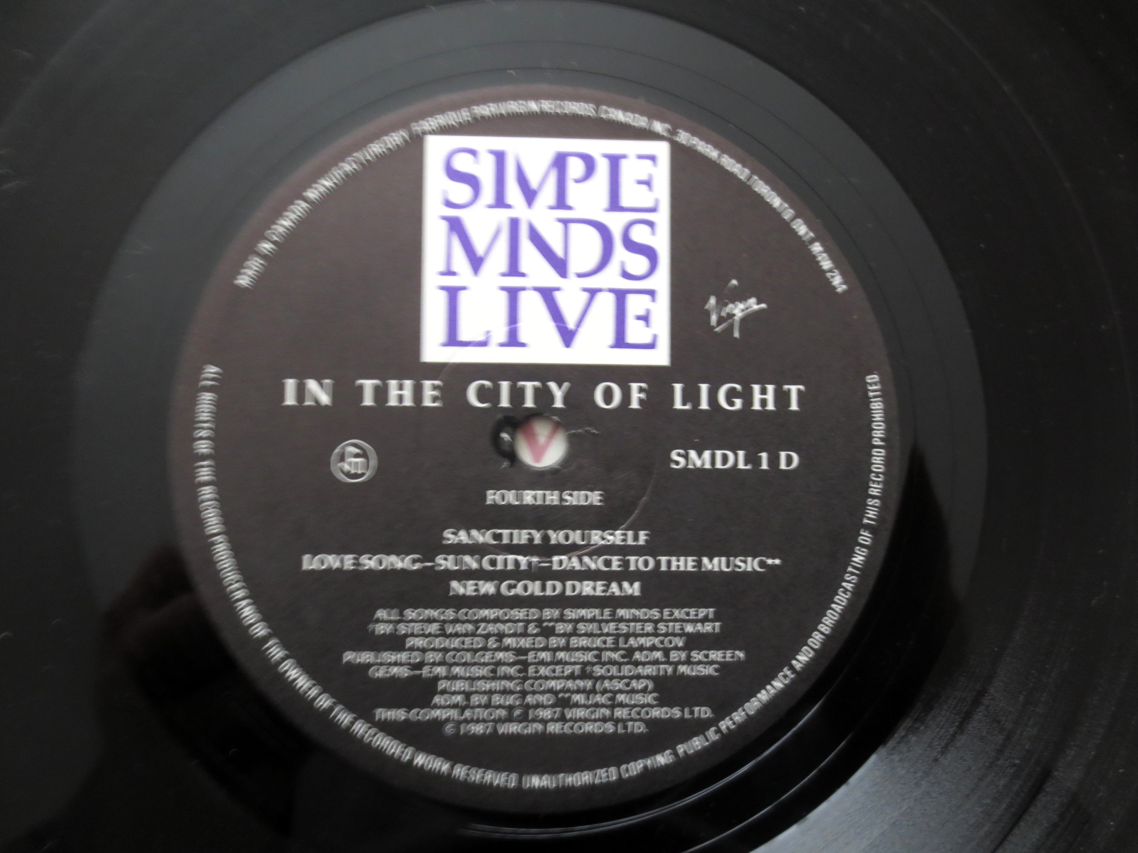 Simple Minds – Live in the City of Light (1987) Vinyl 2xLP