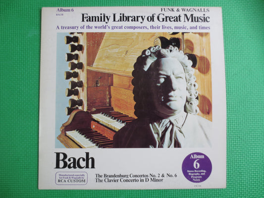 BACH, Funk and Wagnalls, BACH Record, BACH Album, Classical Music Record, Classical Lp, Clavier Concerto, Vintage Records, 1975 Record