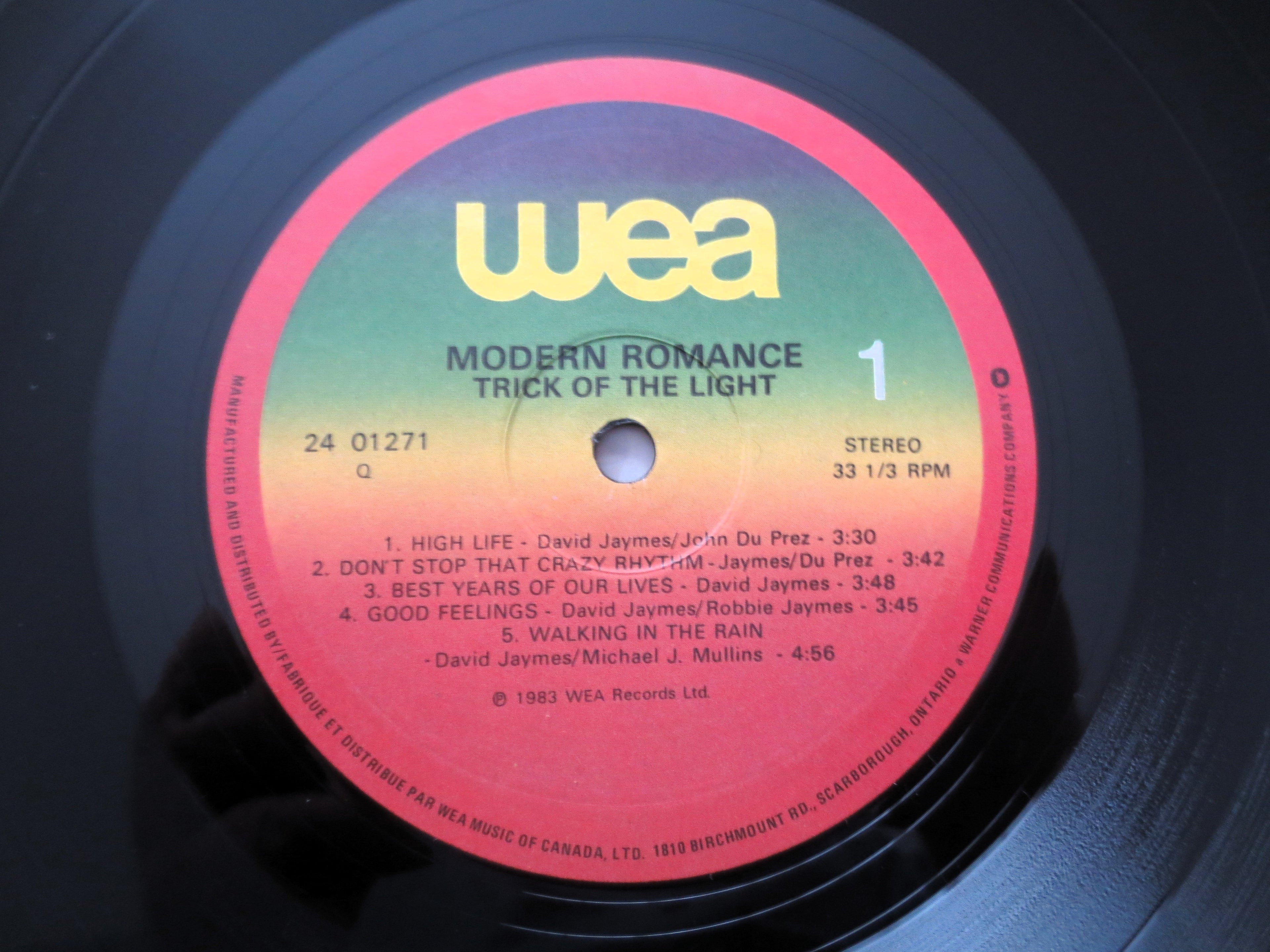 MODERN ROMANCE, TRICK of the Light, Rock Album, 1975 Record, Vinyl Lp