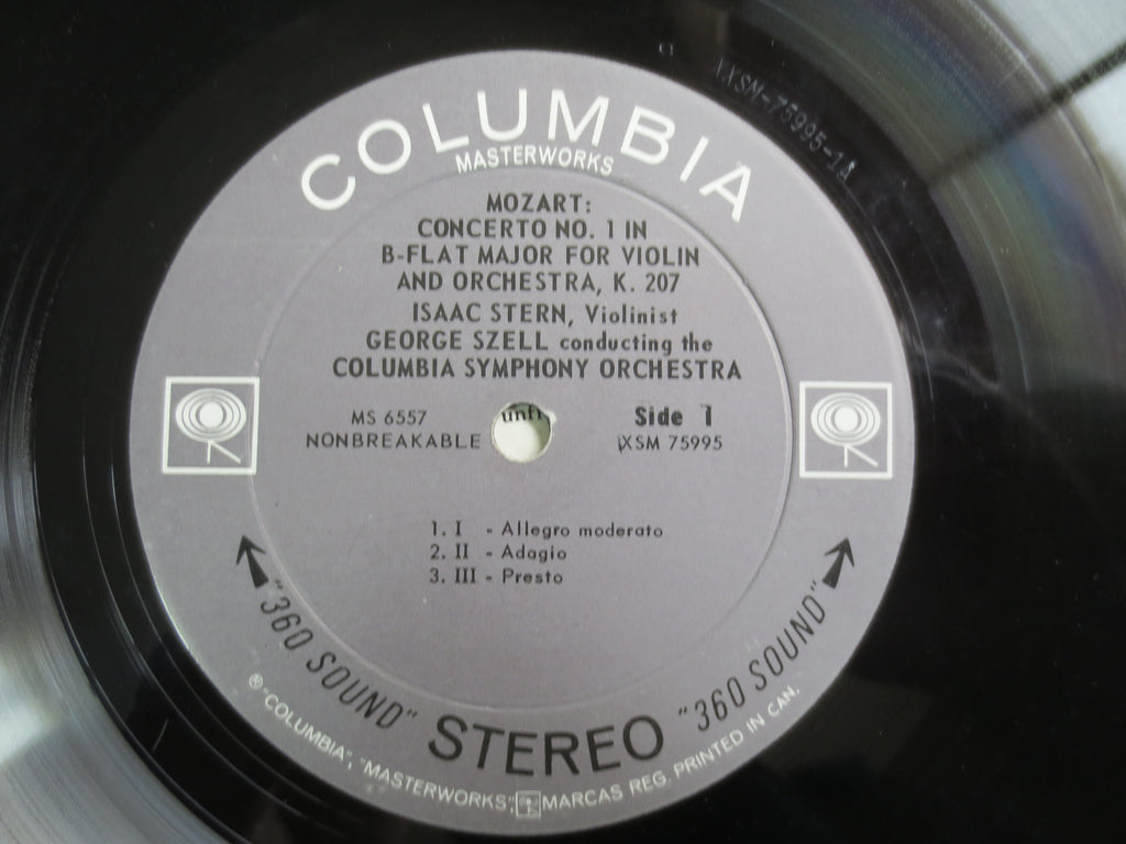 MOZART, Wolfgang Amadeus Mozart, Isaac Stern, George Szell, Columbia Symphony Orchestra, MOZART Record, MOZART Album, Classical, 1964 Record