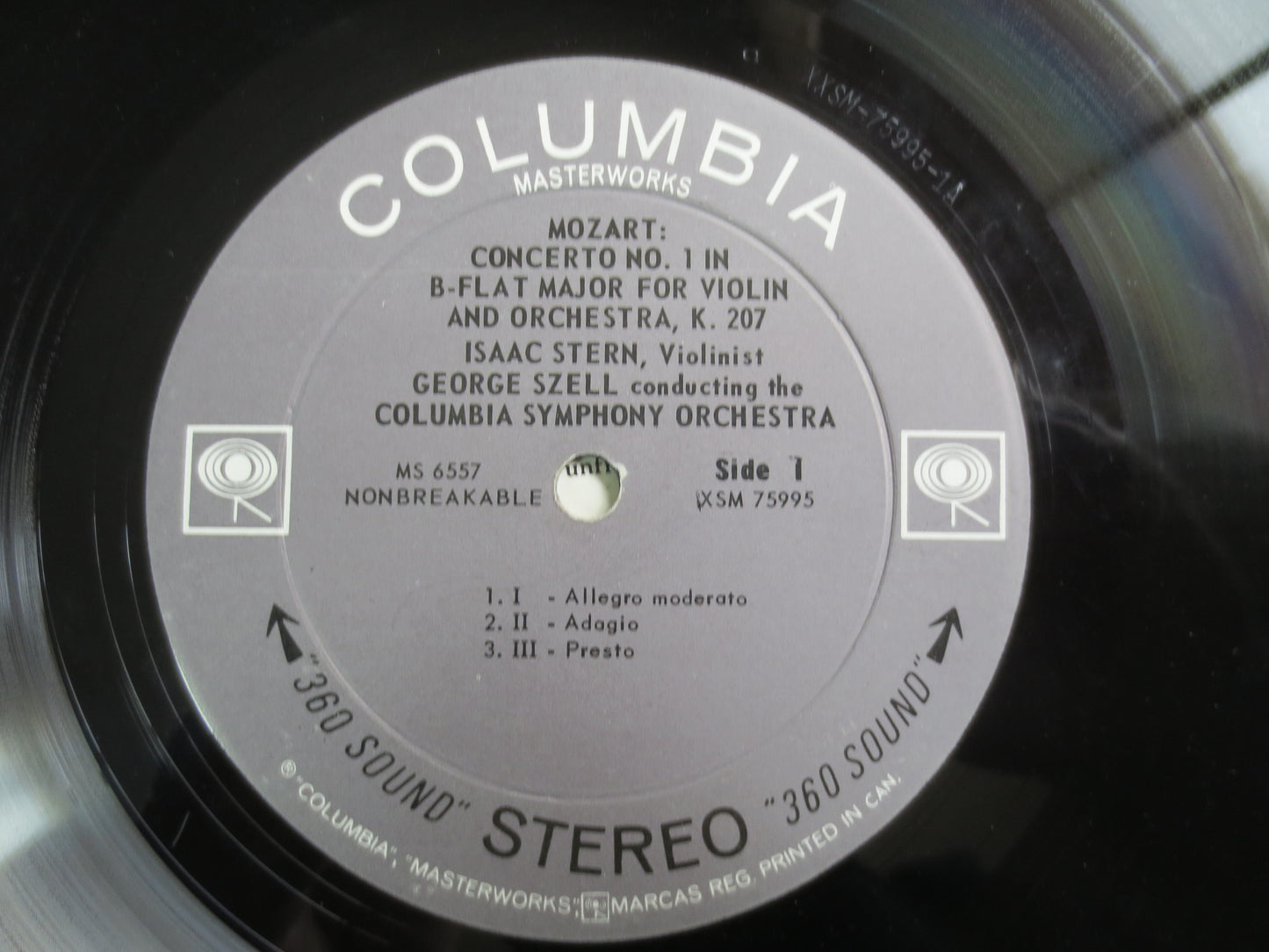 MOZART, Wolfgang Amadeus Mozart, Isaac Stern, George Szell, Columbia Symphony Orchestra, MOZART Record, MOZART Album, Classical, 1964 Record