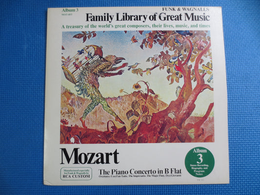 MOZART, Funk and Wagnalls, MOZART Record, MOZART Album, Classical Music Record, Classical Lp, Piano Concerto, Vintage Records, 1975 Record