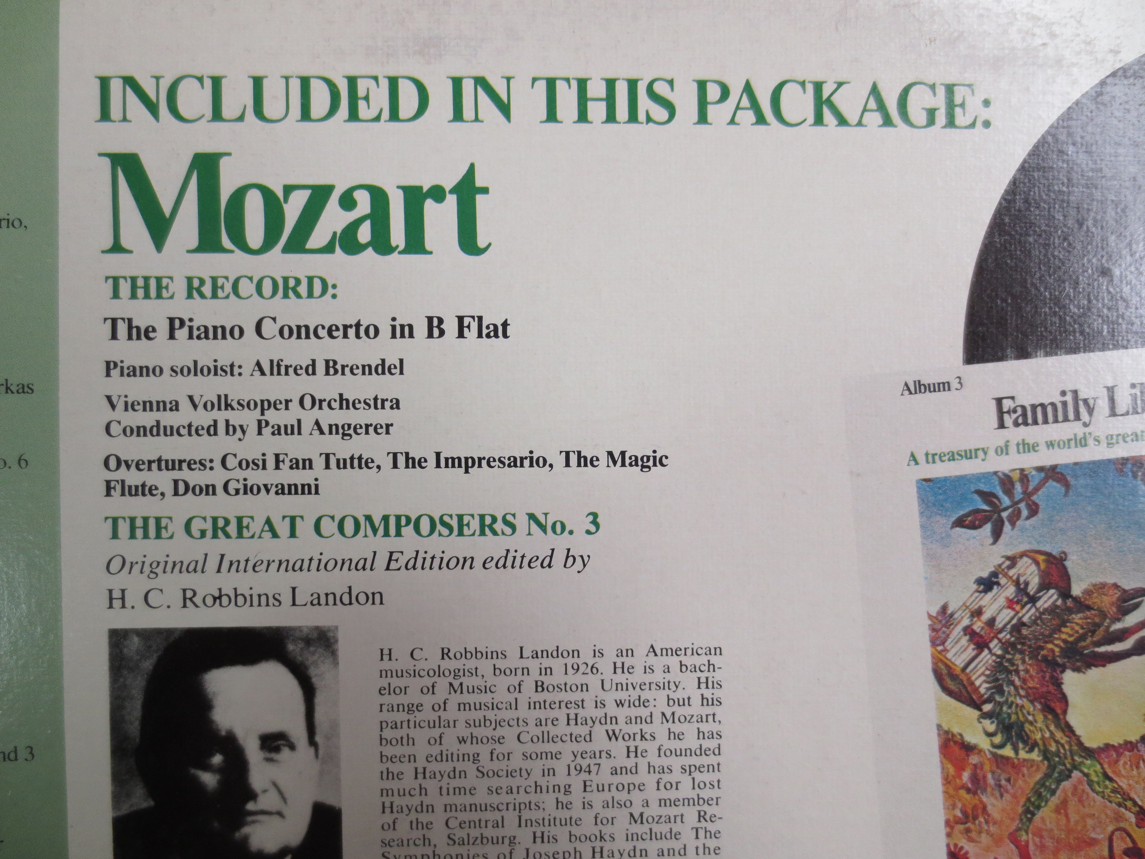 MOZART, Funk and Wagnalls, MOZART Record, MOZART Album, Classical Music Record, Classical Lp, Piano Concerto, Vintage Records, 1975 Record