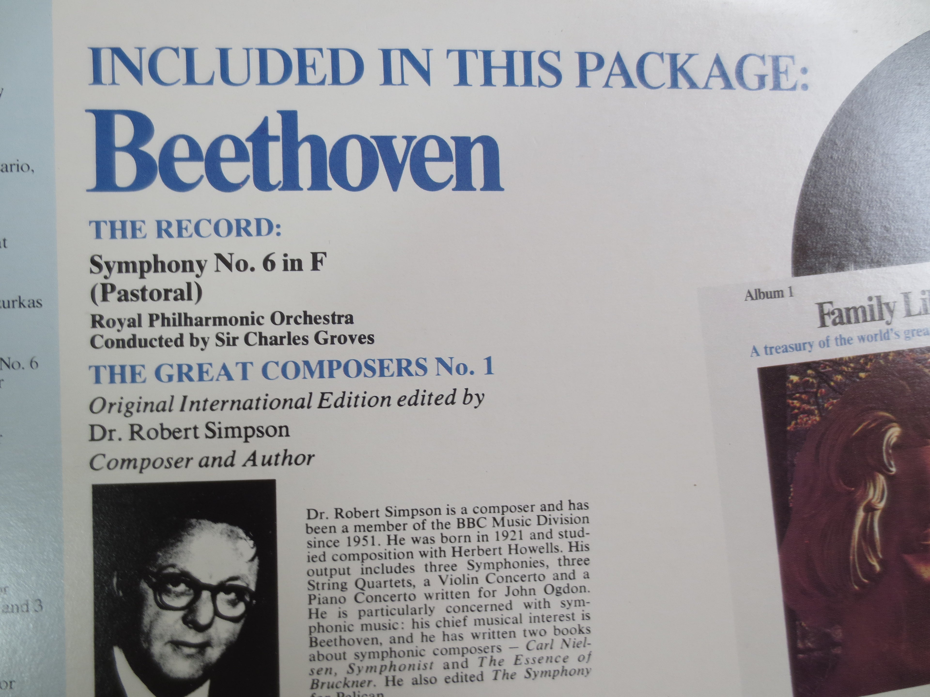 BEETHOVEN, Funk and Wagnalls, Vintage Album, 1977 Record, Vinyl Lp