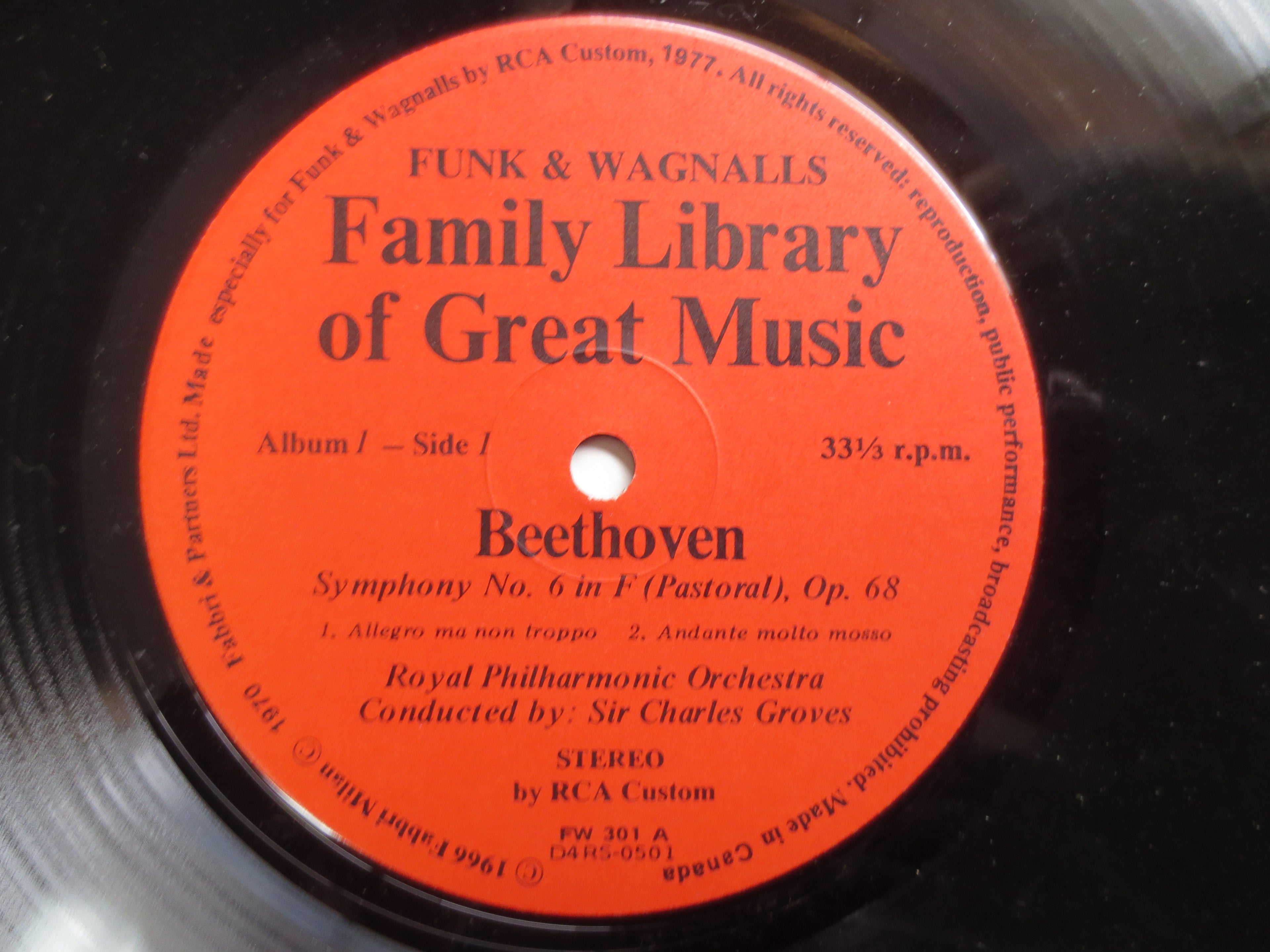 BEETHOVEN, Funk and Wagnalls, Vintage Album, 1977 Record, Vinyl Lp