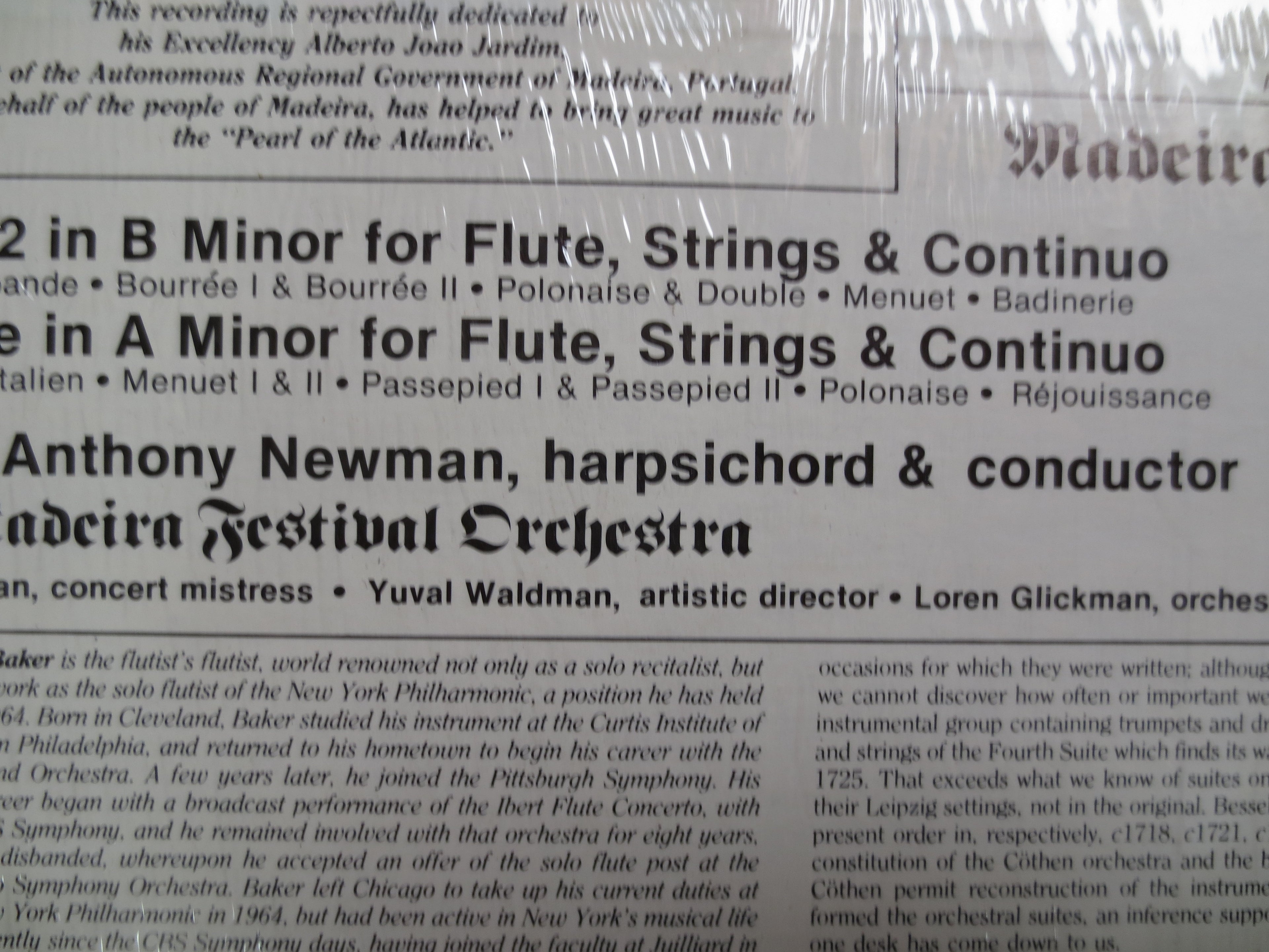 BACH and TELEMANN, CLASSICAL Music Album, Julius Baker Record, Classical Albums, Anthony Newman Lp, Classical, Vintage Records, 1982 Records