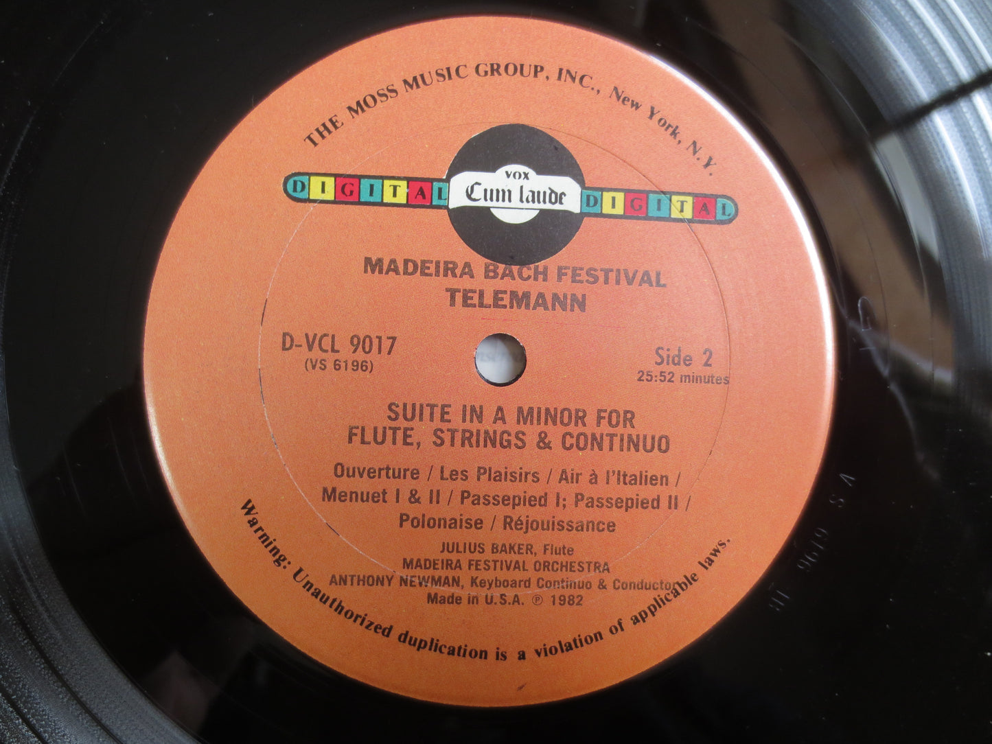 BACH and TELEMANN, CLASSICAL Music Album, Julius Baker Record, Classical Albums, Anthony Newman Lp, Classical, Vintage Records, 1982 Records