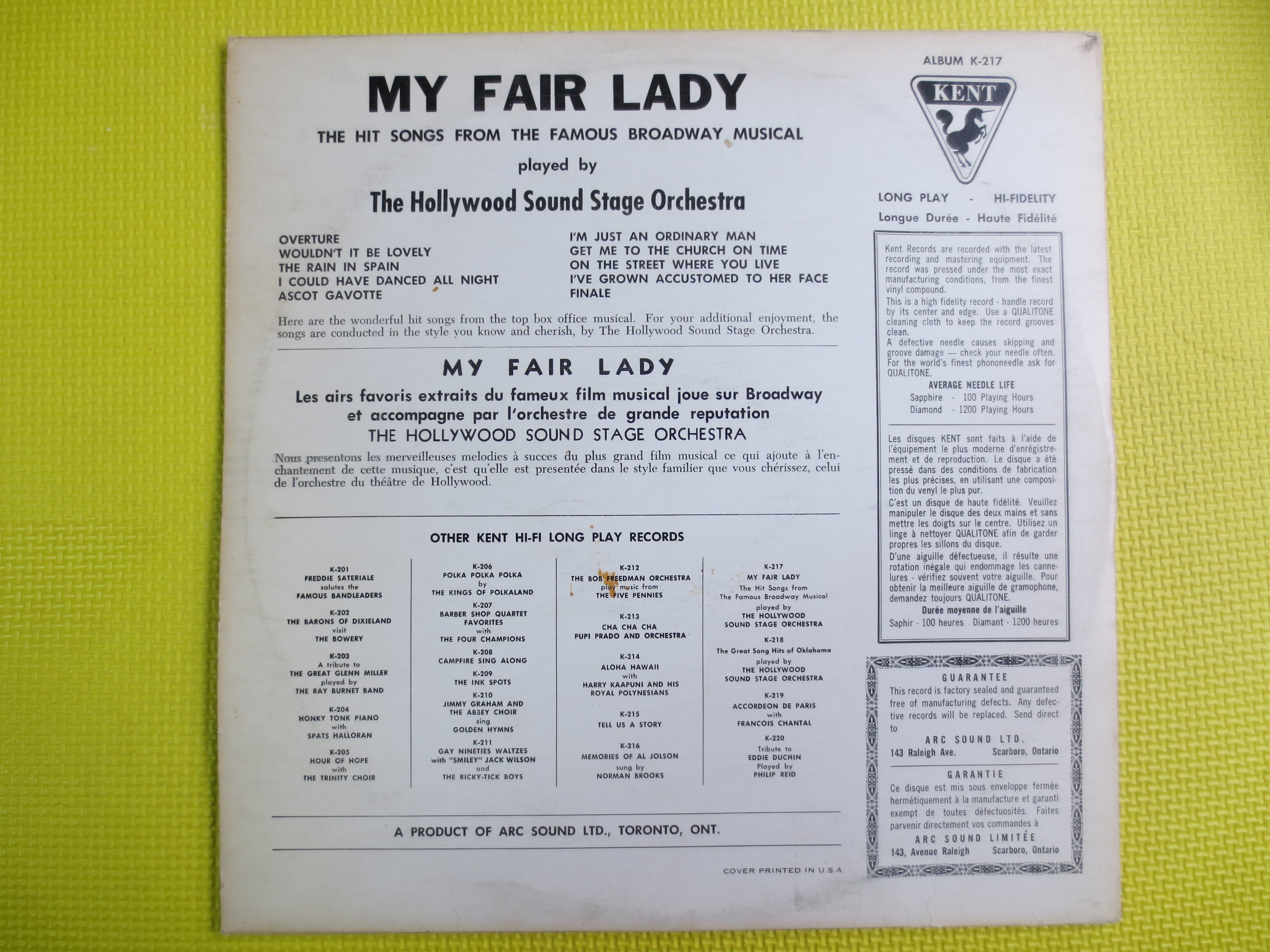 MY FAIR LADY, Broadway Albums, Broadway Records, Broadway Music, Soundtrack Albums, Hollywood Orchestra, Vintage Records, 1959 Records