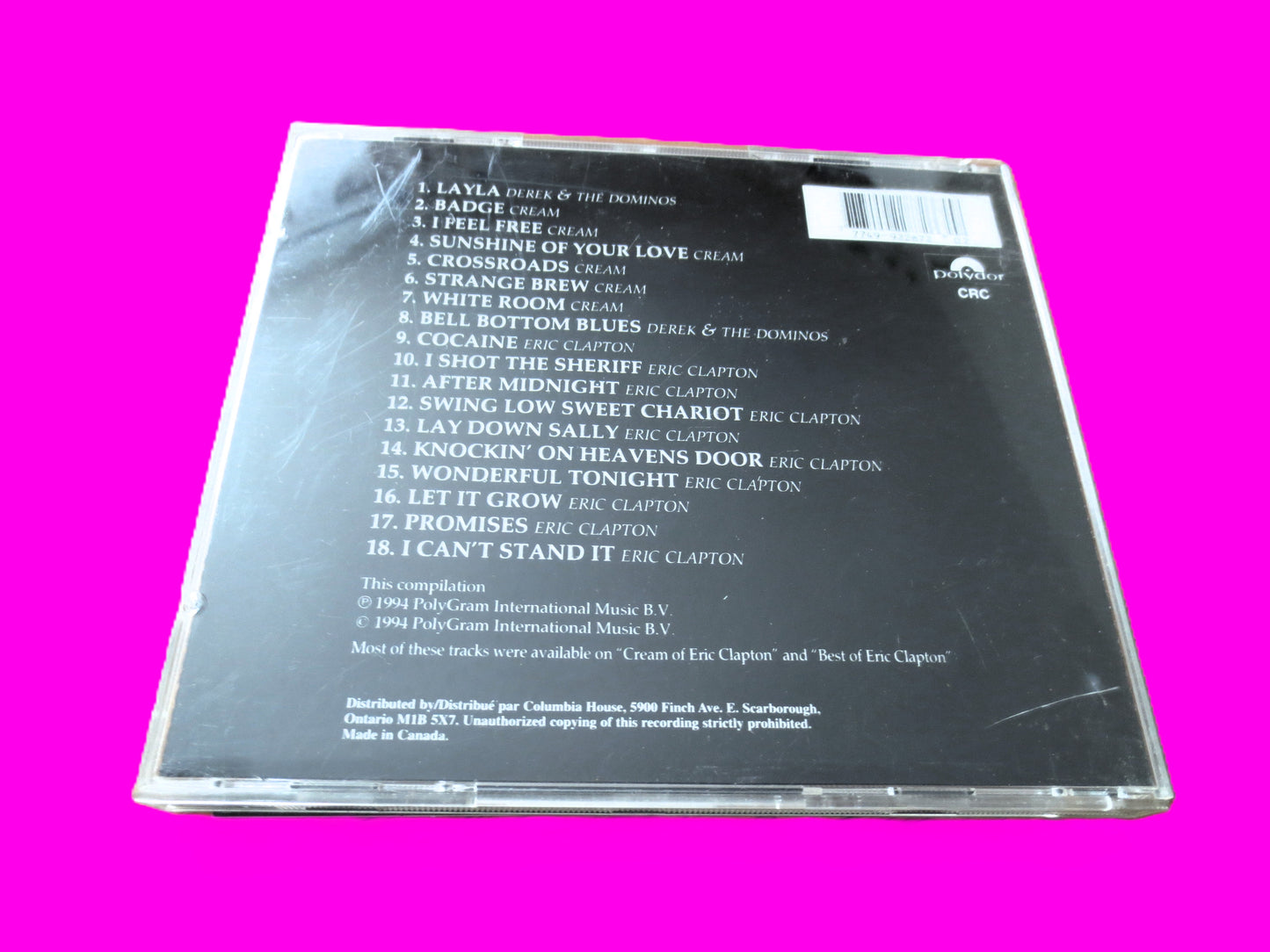 ERIC CLAPTON, CREAM of Clapton, Vintage Rock Album, 1994 Record, Vinyl Lp