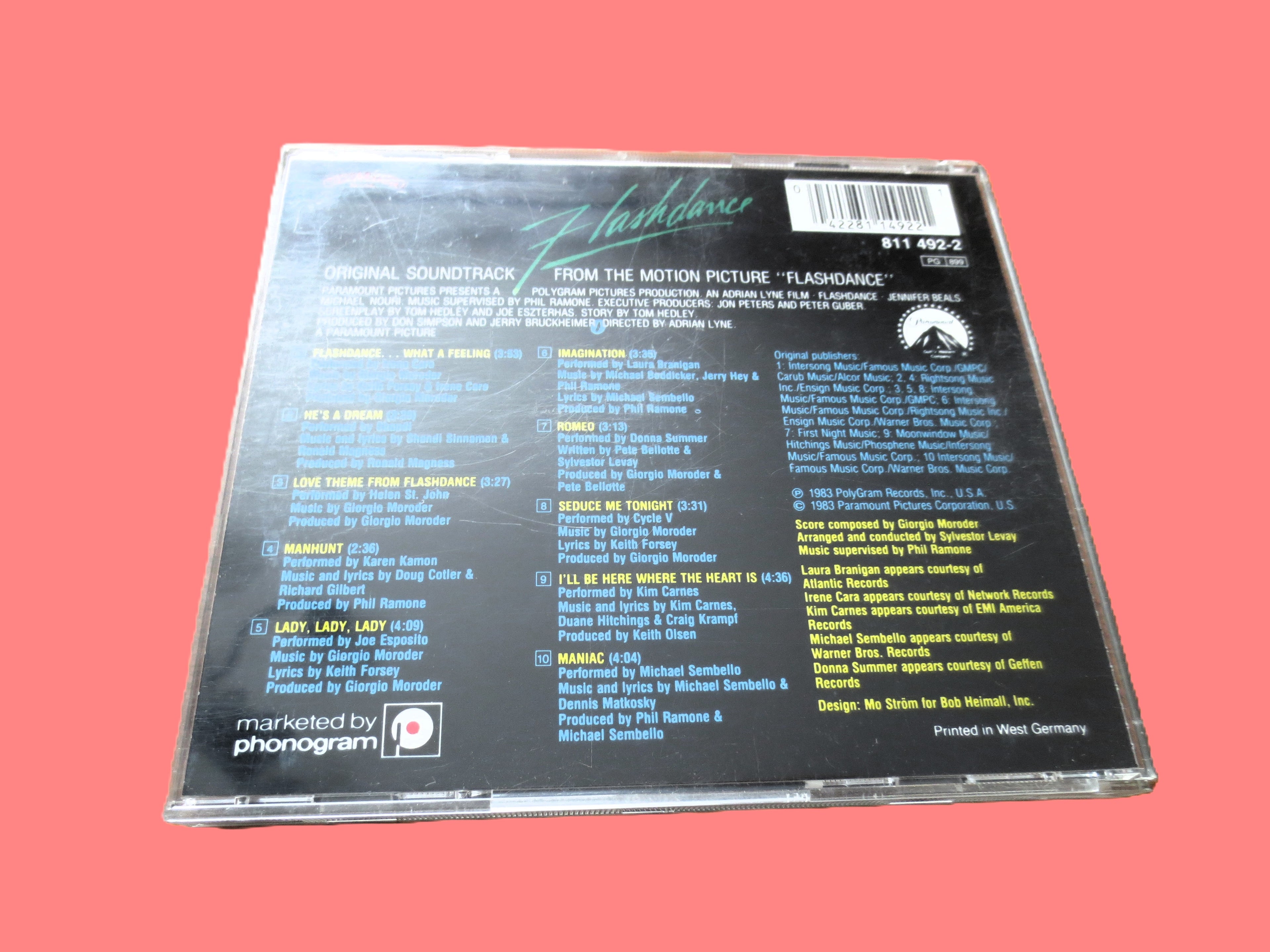 FLASHDANCE, Movie SOUNDTRACK, 1983 Compact Disc, Vintage Cd