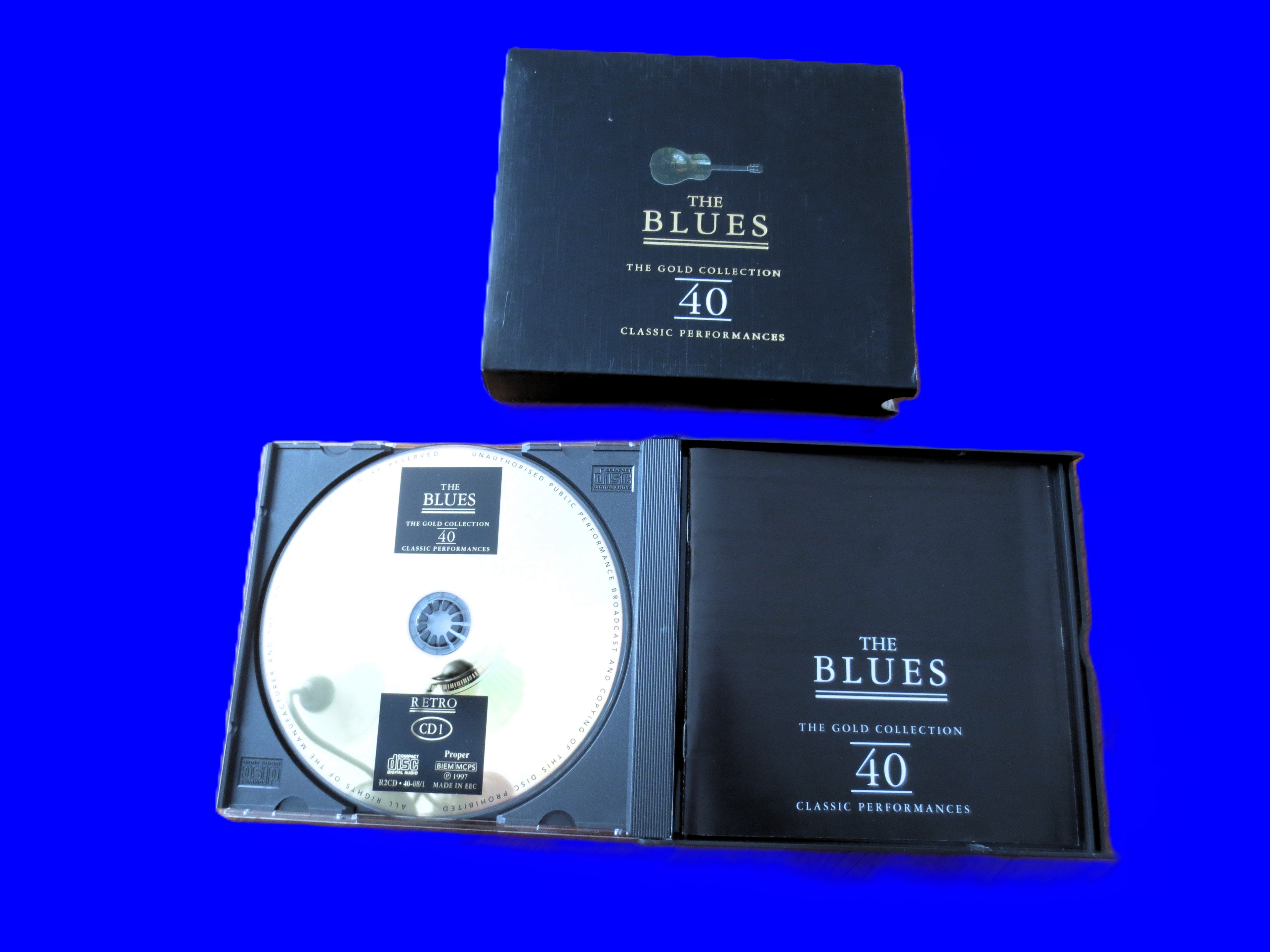The BLUES, GOLD COLLECTION, Double Cd, 40 Classic Performances, 1994 Compact Disc,
