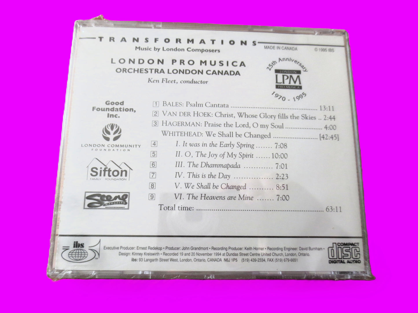 ORCHESTRA London, Factory SEALED, TRANSFORMATIONS, Classical Music, 1994 Compact Disc