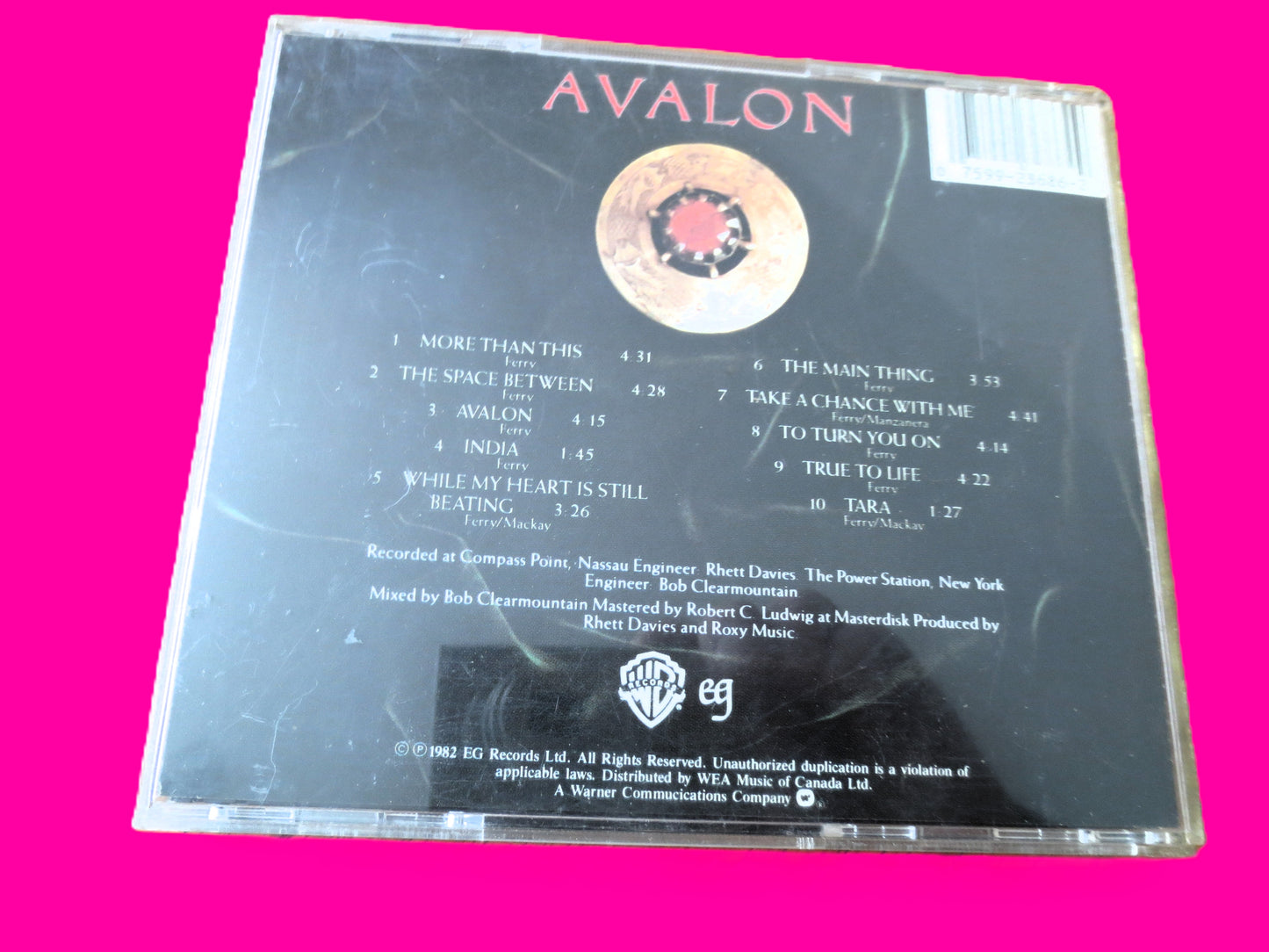 ROXY MUSIC, AVALON, Rock Music, 1985 Compact Disc, Vintage Cd