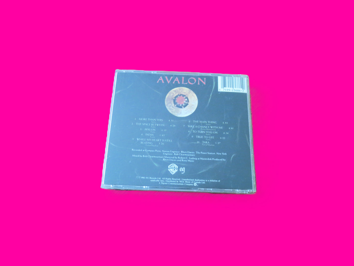 ROXY MUSIC, AVALON, Rock Music, 1985 Compact Disc, Vintage Cd