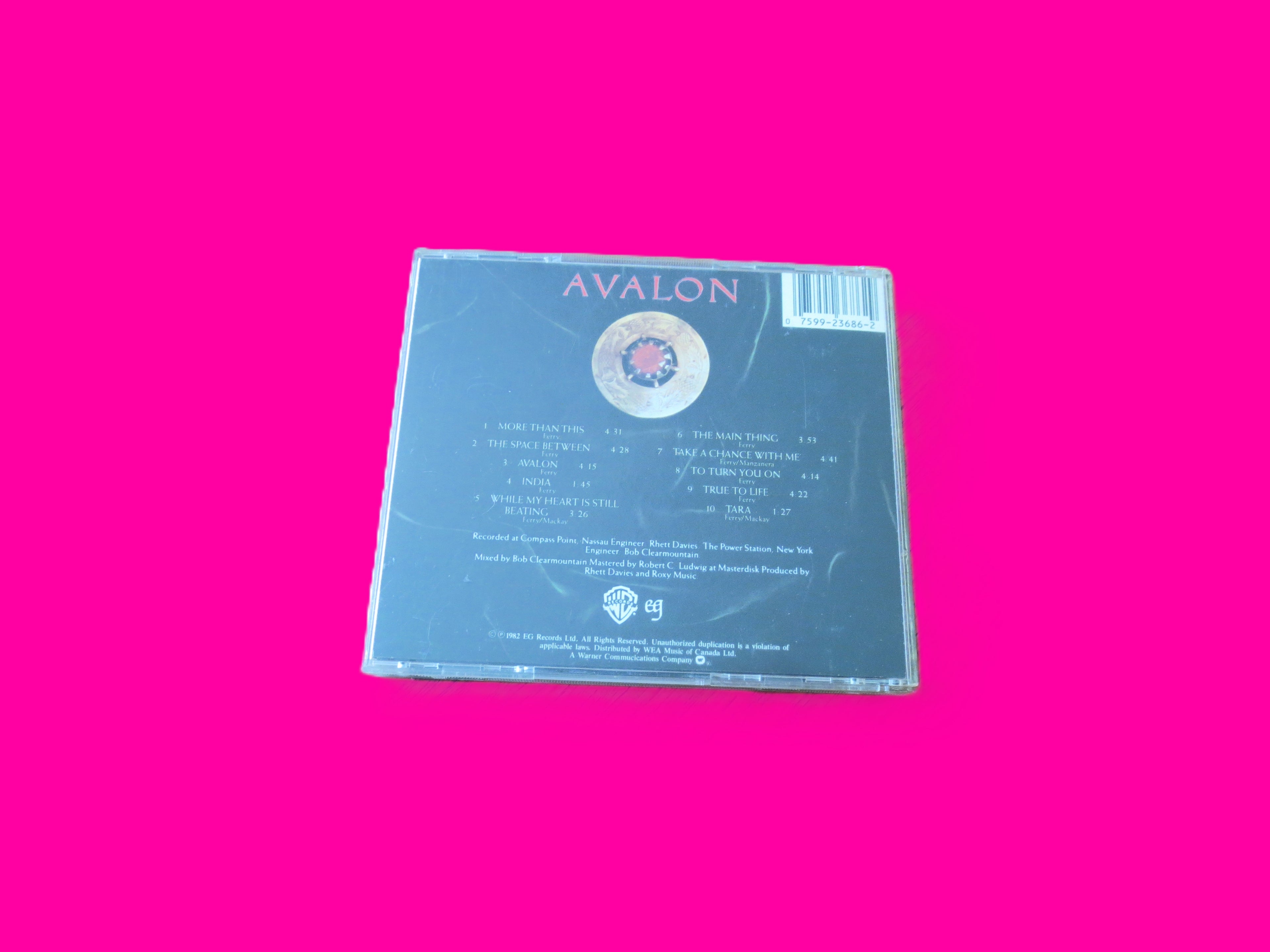 ROXY MUSIC, AVALON, Rock Music, 1985 Compact Disc, Vintage Cd