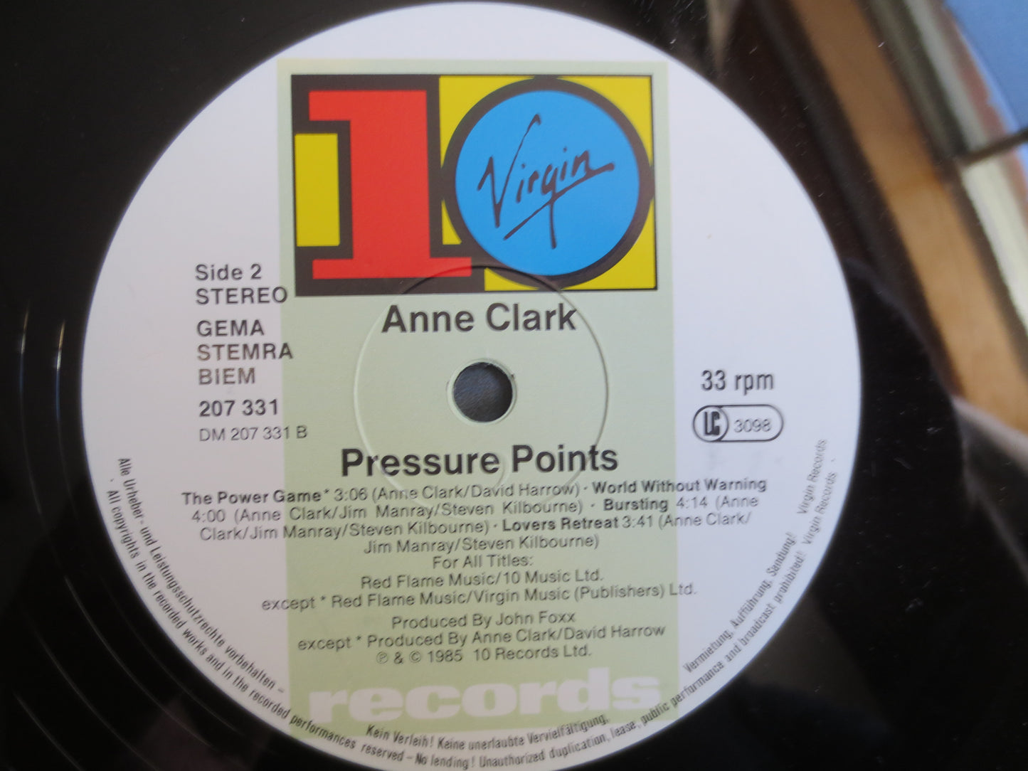 ANNE CLARK, Pressure POINTS, Anne Clark Record, Anne Clark Album, Anne Clark Songs, Synth Pop Album, Pop Lp, Anne Clark Music, 1969 Records