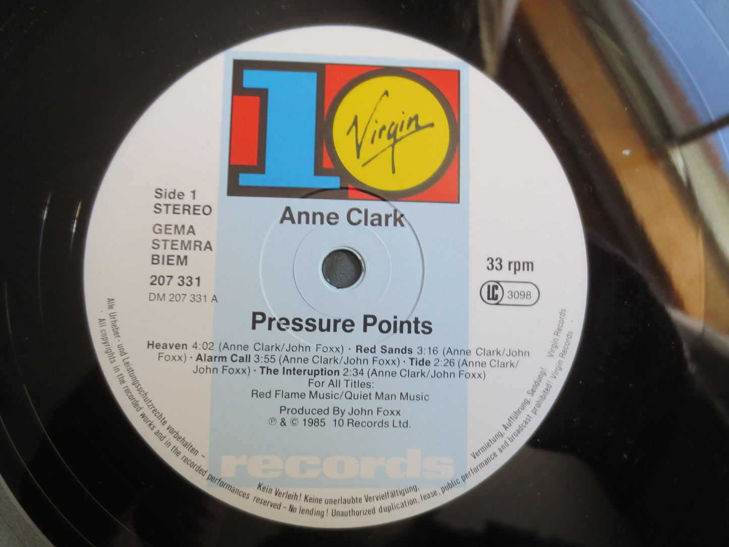 ANNE CLARK, Pressure POINTS, Anne Clark Record, Anne Clark Album, Anne Clark Songs, Synth Pop Album, Pop Lp, Anne Clark Music, 1969 Records