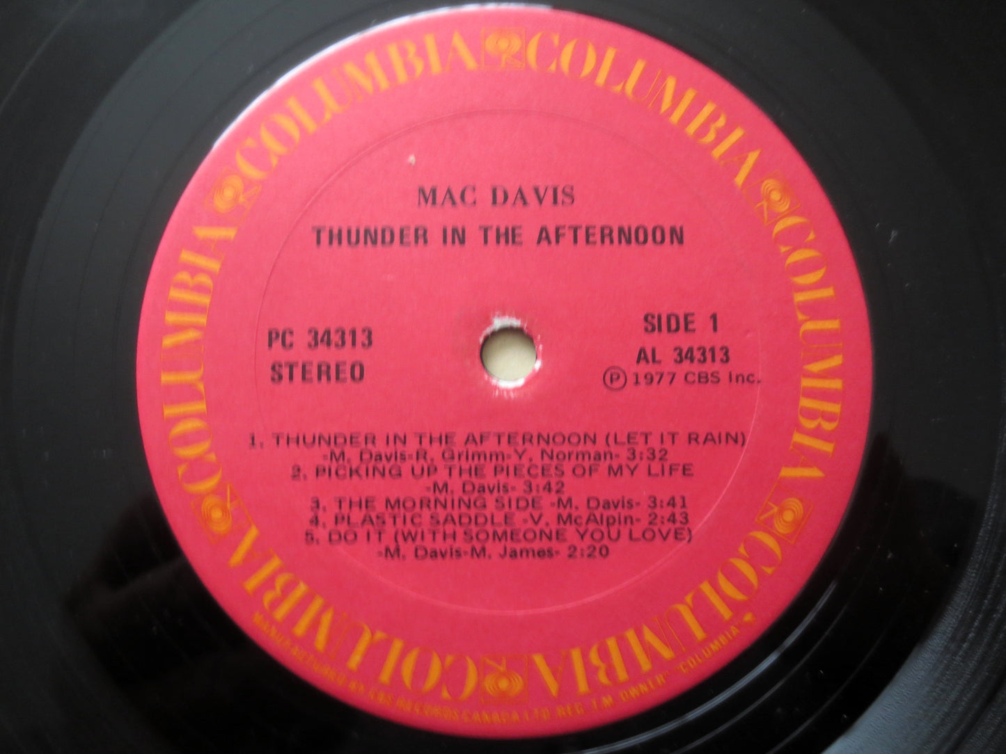 MAC DAVIS, THUNDER in the Afternoon, Vintage Country Album, 1977 Record, Vinyl Lp