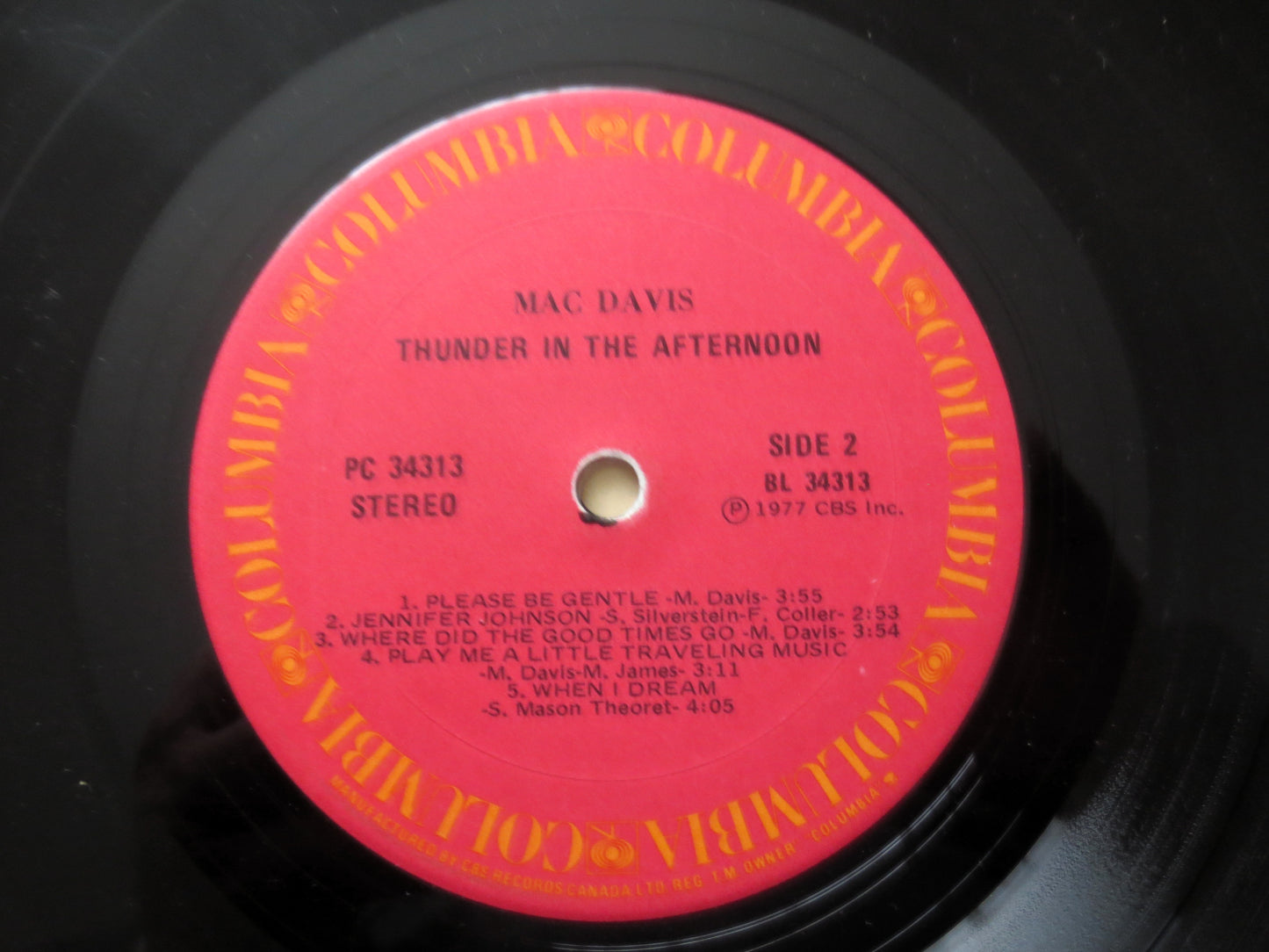 MAC DAVIS, THUNDER in the Afternoon, Vintage Country Album, 1977 Record, Vinyl Lp