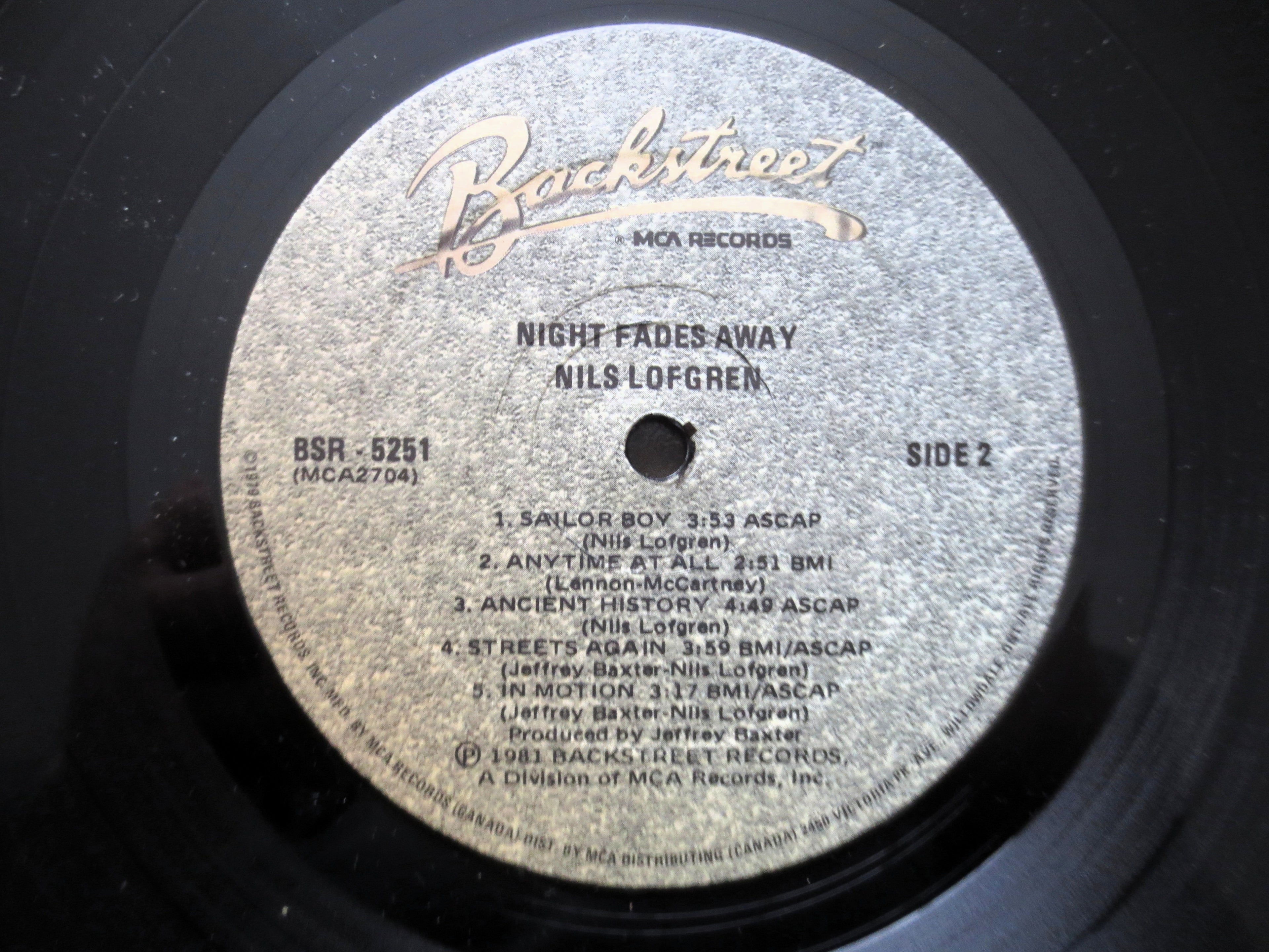 NILS LOFGREN, NIGHT Fades Away, Vintage Rock Album, 1981 Record, Vinyl Lp