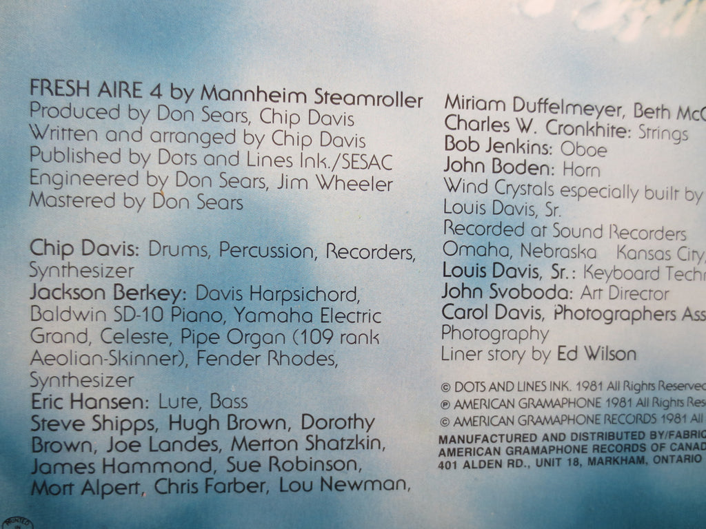 Mannheim Steamroller – Fresh Aire 4 (1981) Vinyl LP