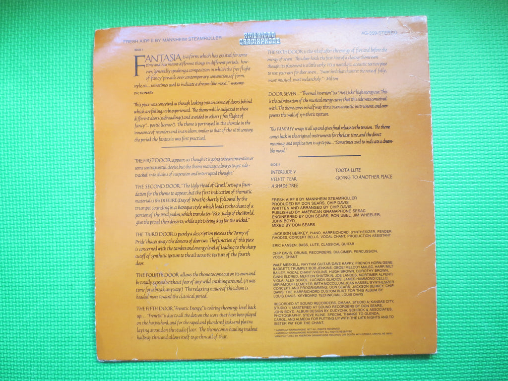 MANNHEIM STEAMROLLER, Fresh Aire II, New Age Record, New Age Lp, New Age Music, Ambient Music, Classical Album, 1977 Record