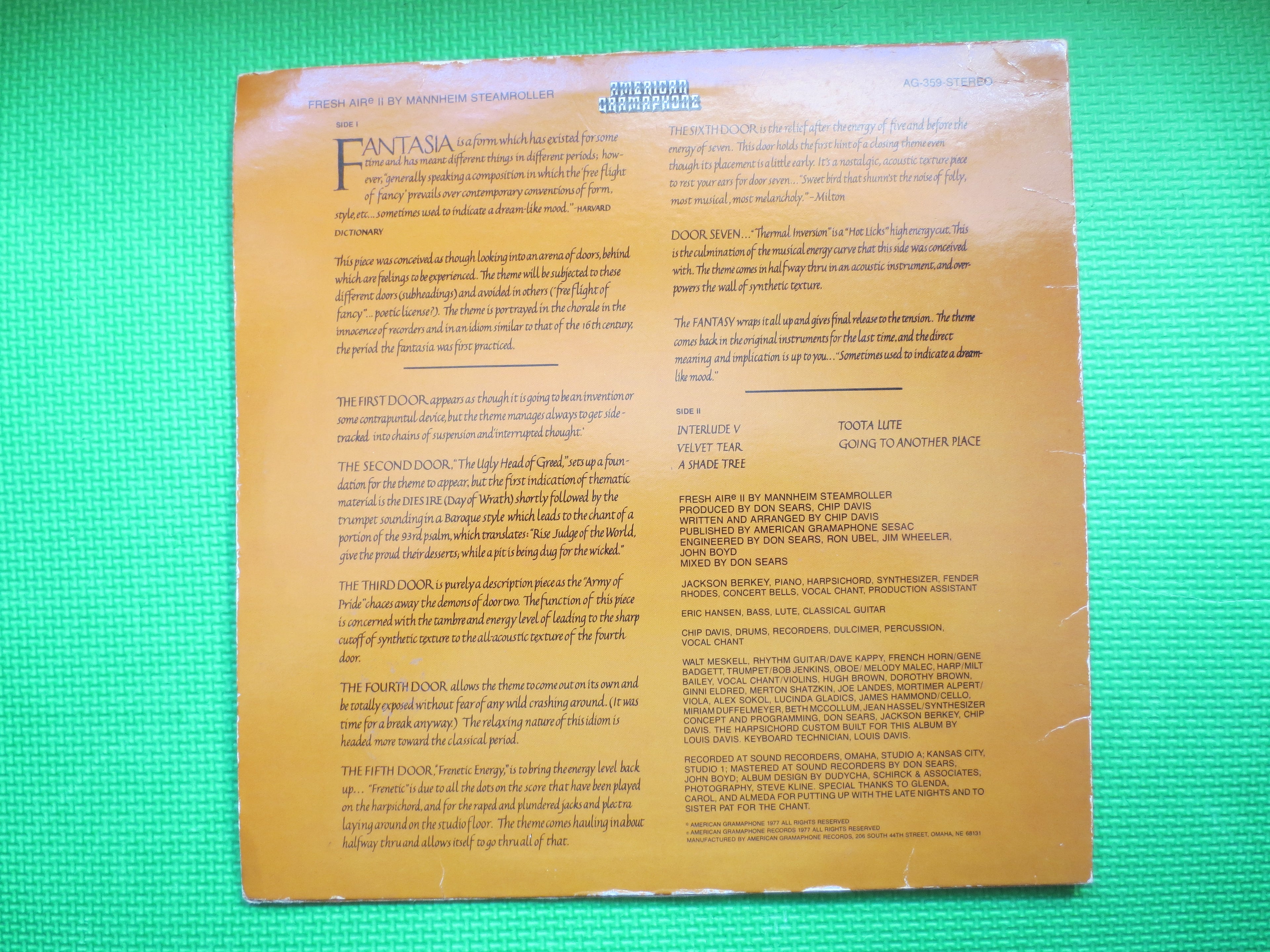 MANNHEIM STEAMROLLER, Fresh Aire II, New Age Record, New Age Lp, New Age Music, Ambient Music, Classical Album, 1977 Record