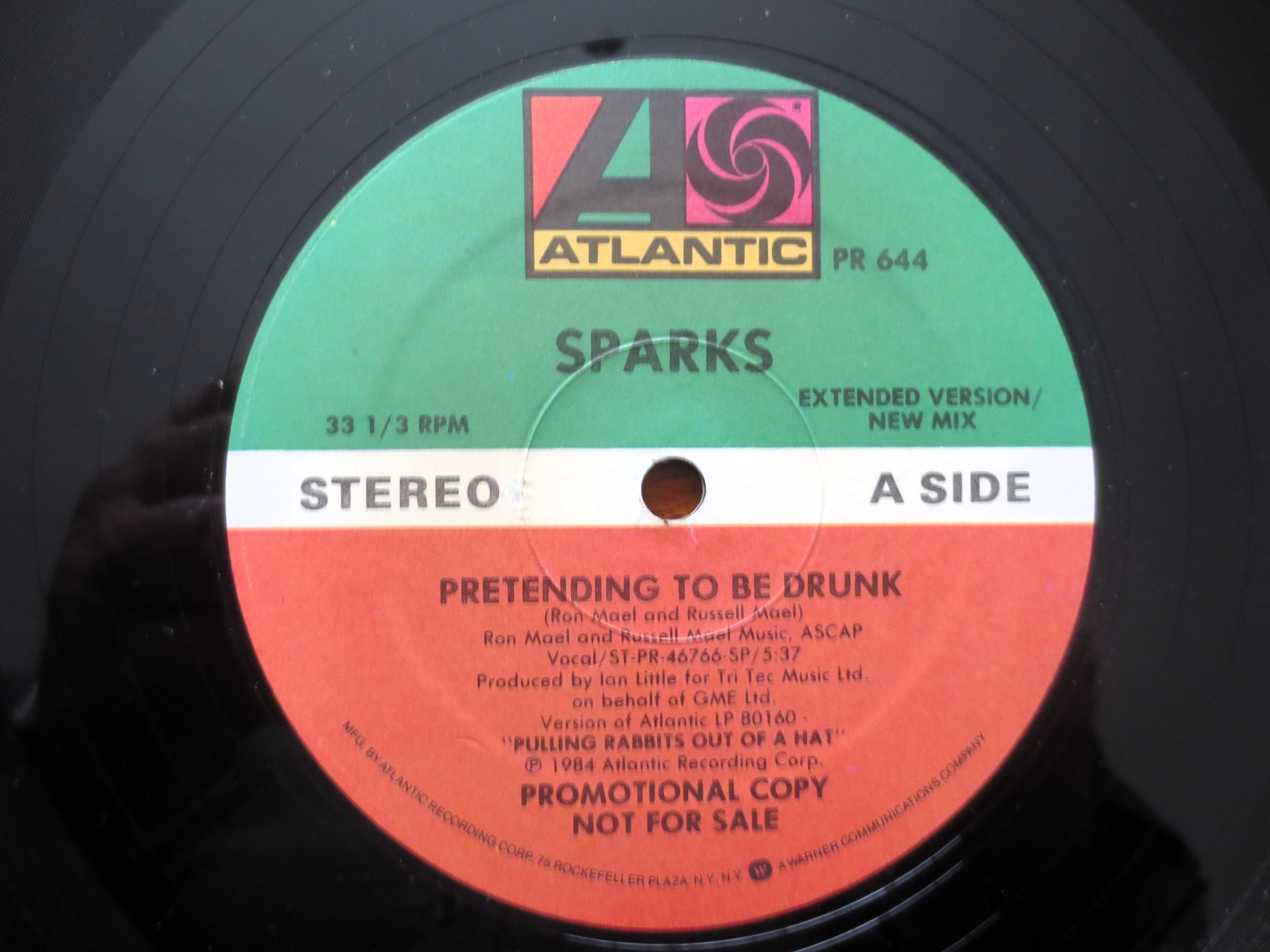 Sparks – Pretending to Be Drunk / Kiss Me Quick (1984) Vinyl 12" EP – Promo