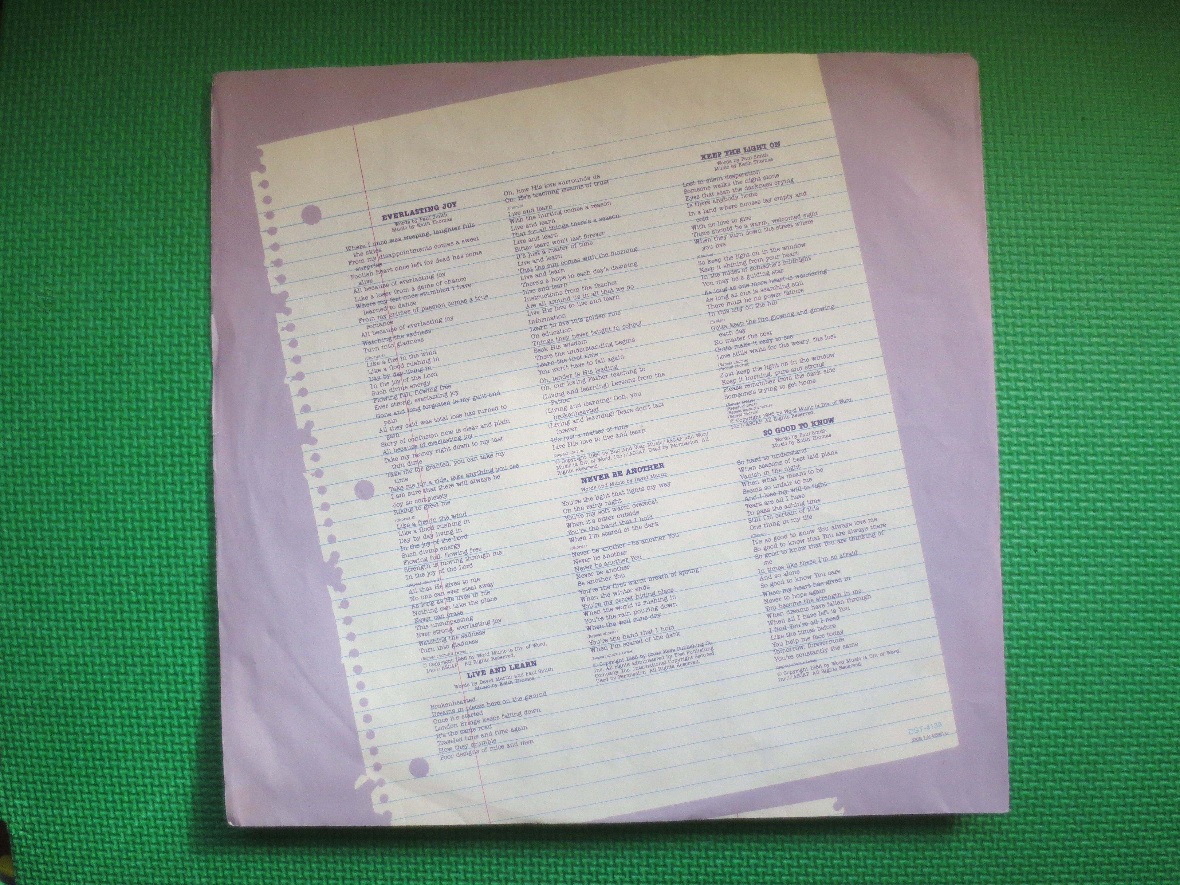 PAUL SMITH, Live & Learn, Vintage Album, 1986 Record, Vinyl Lp