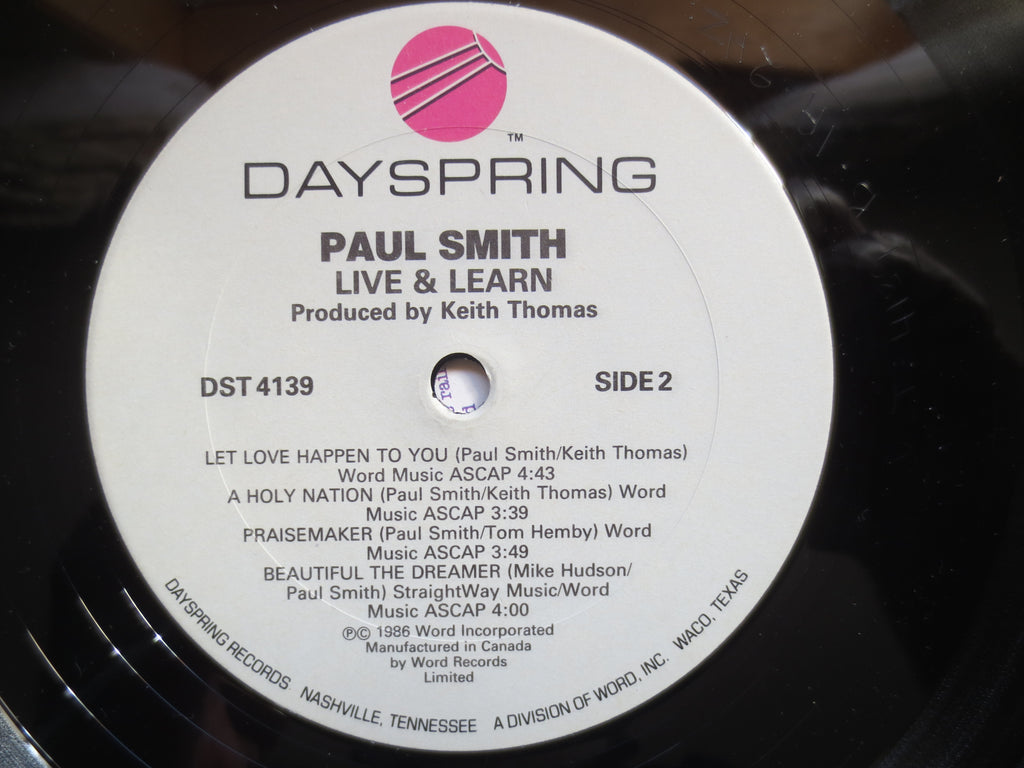 PAUL SMITH, Live & Learn, Vintage Album, 1986 Record, Vinyl Lp
