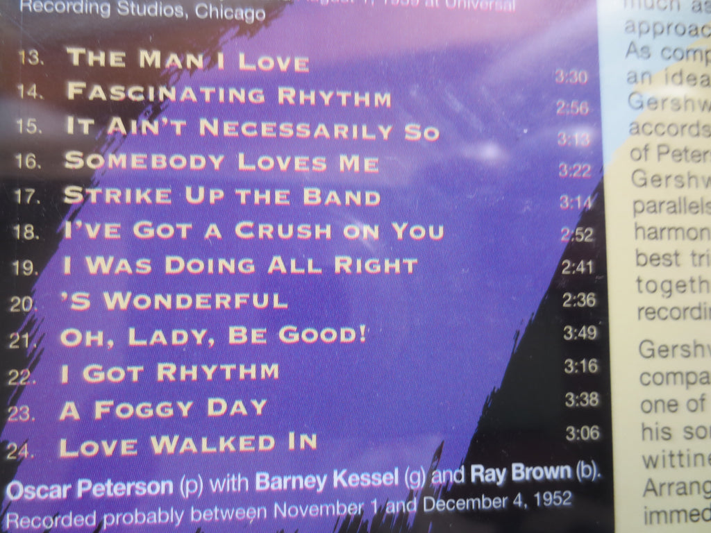 OSCAR PETERSON, Peterson Plays The George Gershwin Songbook, Jazz Music, 1996 Compact Disc