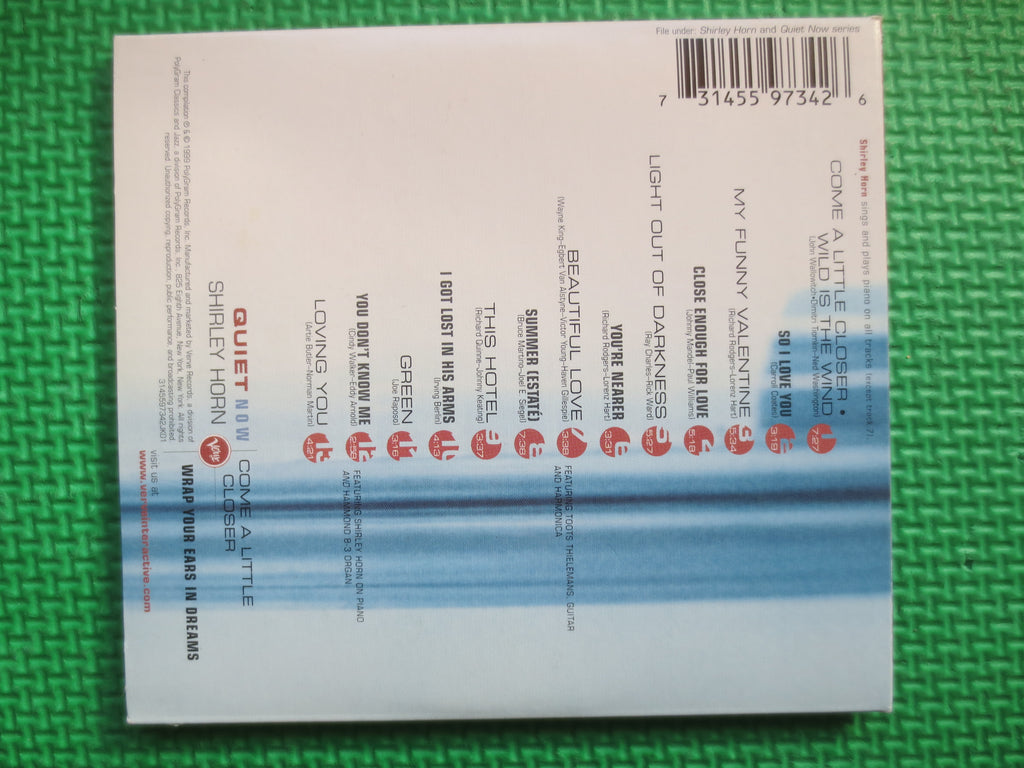 SHIRLEY HORN, COME a Little Closer, Romantic Music Cd, Slow Dancing, Romance Music Cd, Relaxing Music Cd, Cd, 1999 Compact Disc