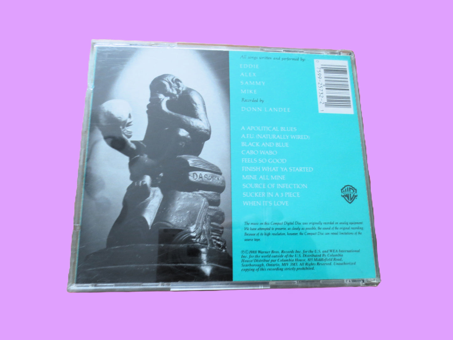 VAN HALEN, OU812, Rock Music, 1988 Compact Disc, Vintage Cd