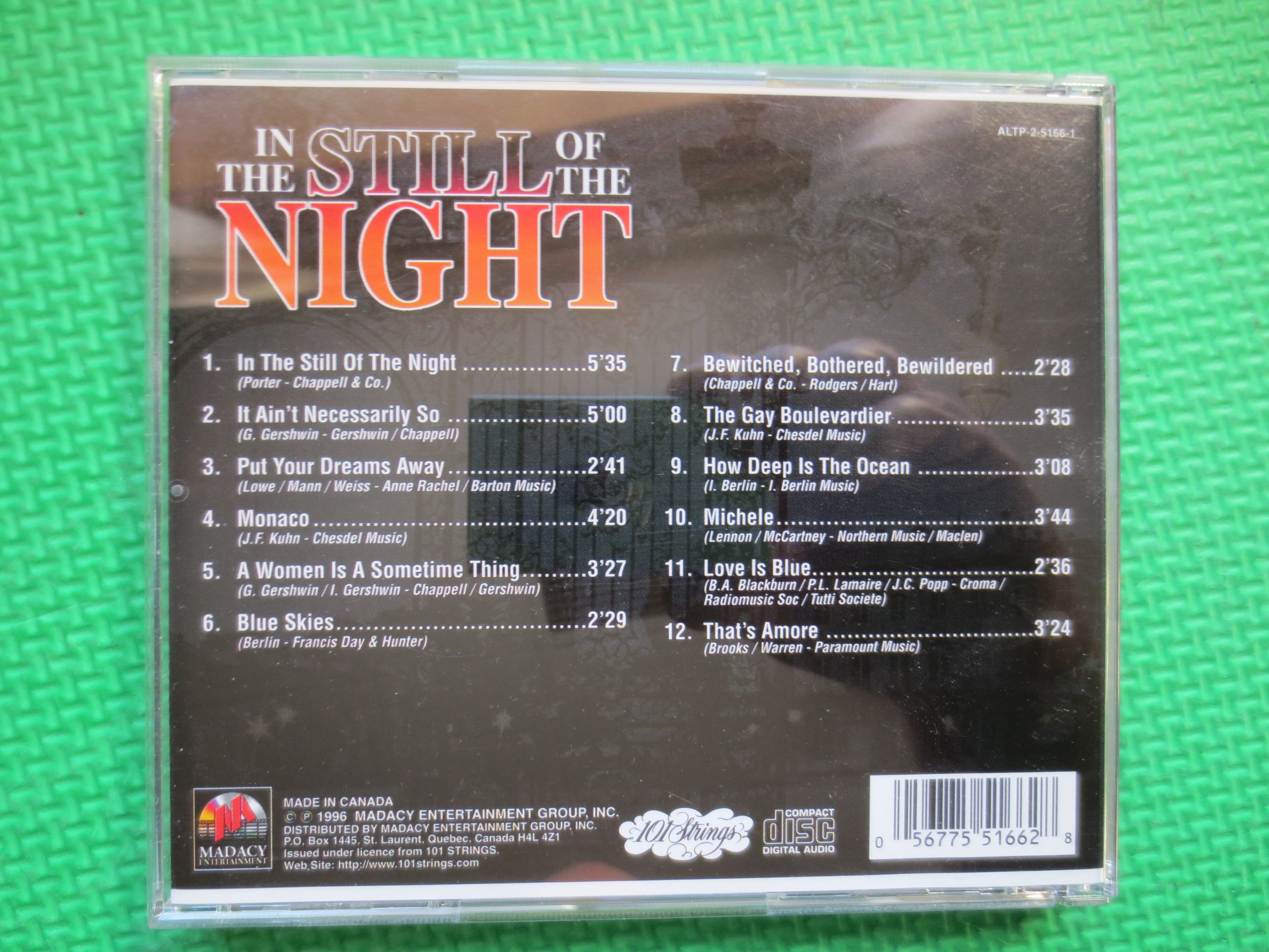 In the Still of the Night, Romantic Jazz Music, 1996 Compact Disc, Vintage Cd