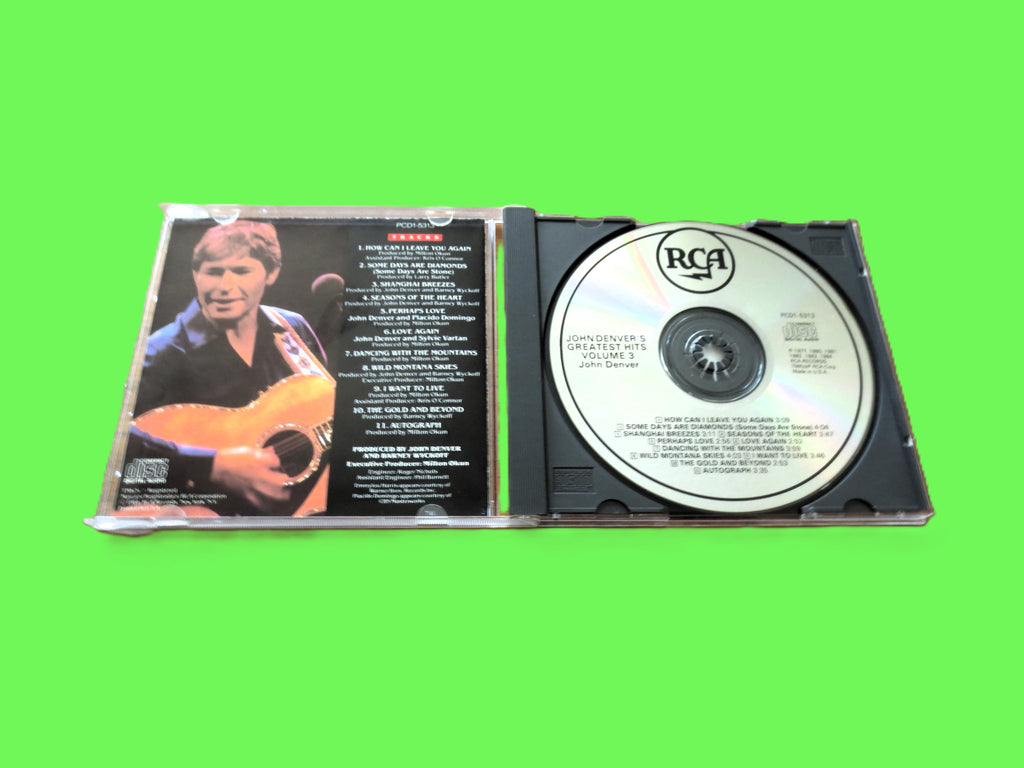 JOHN DENVER, GREATEST Hits, Volume 3, 1985 Compact Disc, Vintage Cd