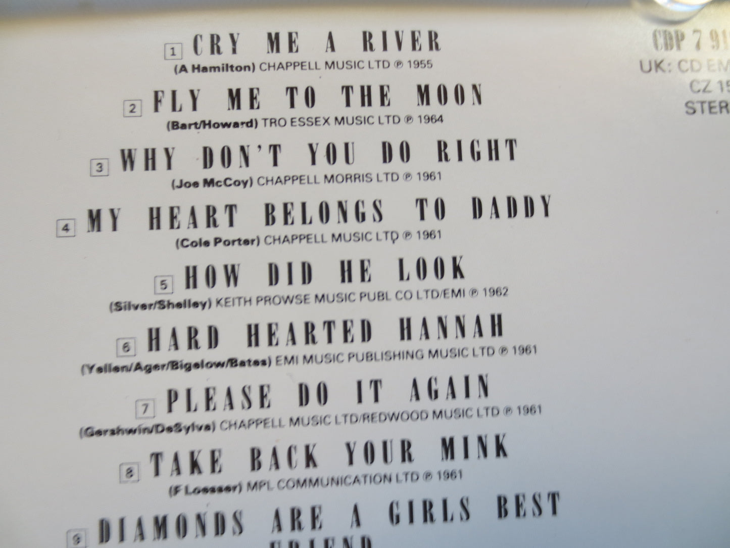 JULIE LONDON, BEST Of Cd, Julie London Cd, Julie London Songs, Julie London Music, Julie London Album, Cd, 1988 Compact Discs