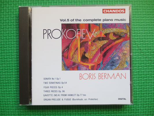 PROKOFIEV, PIANO MUSIC, Classical Music Cd, Classical Piano Cd, Prokofiev Cd, Prokofiev Music Cd, Boris Berman Cd, 1992 Compact Disc