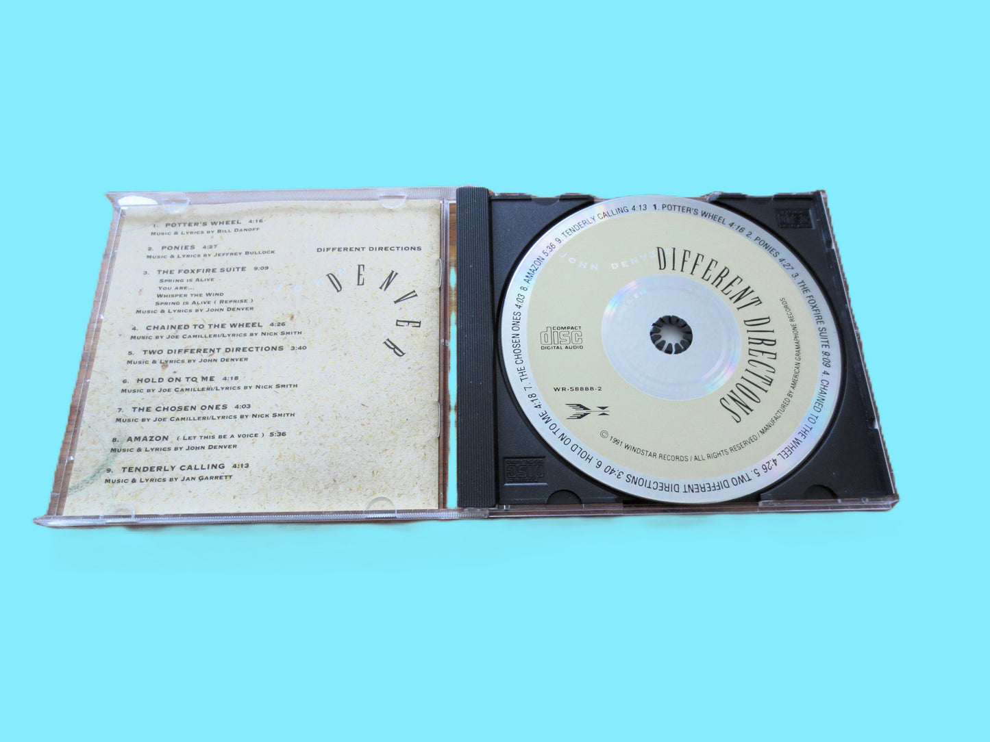 JOHN DENVER, DIFFERENT Directions, Country Album, 1991 Compact Disc, Vintage Cd