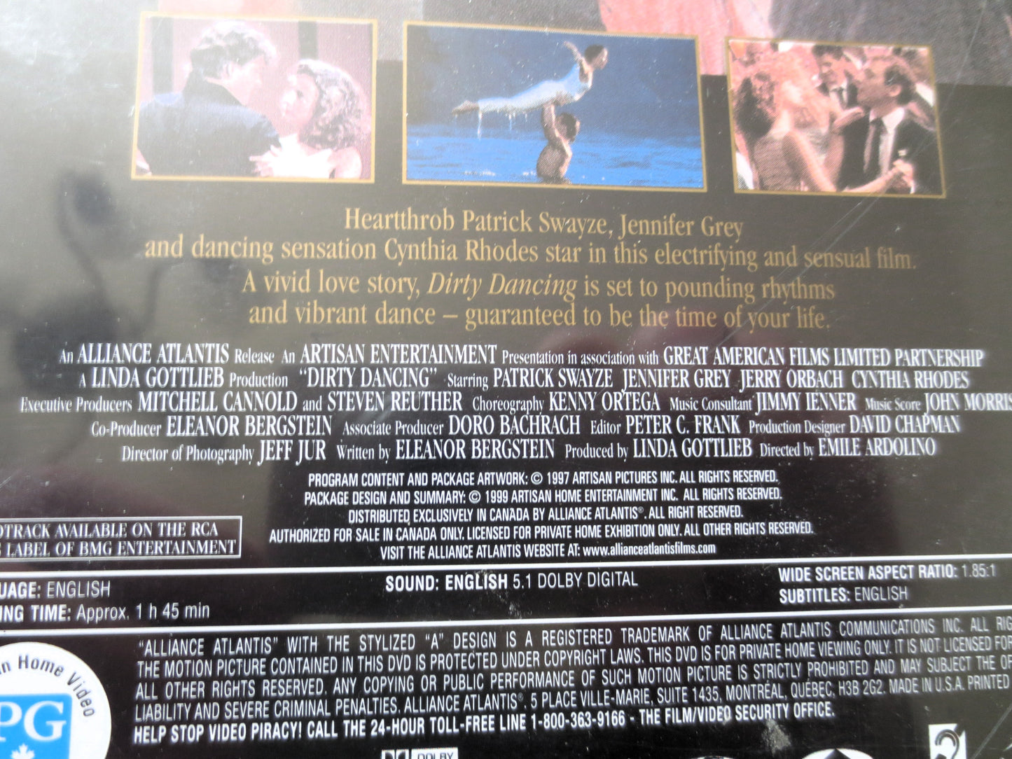 DIRTY DANCING, Movie SOUNDTRACK, Dvd, Vintage Dvd, 1987 Film