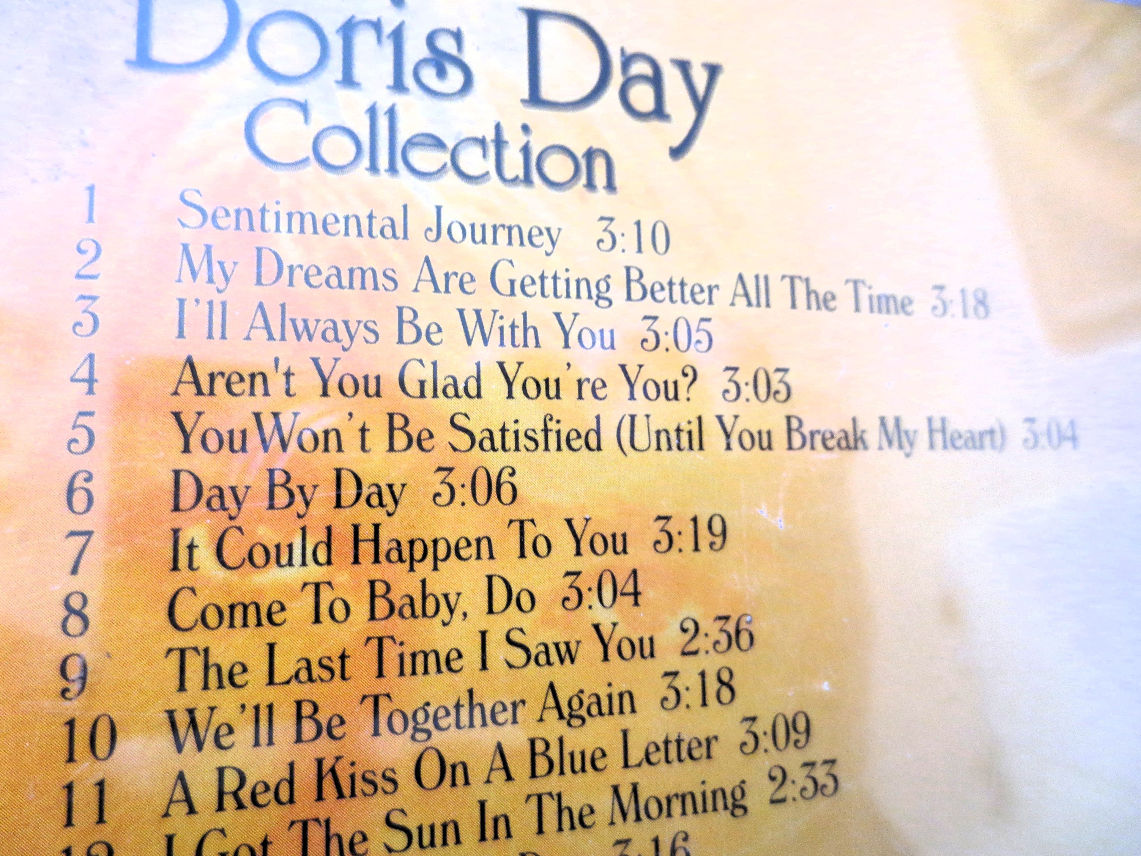 DORIS DAY, Hit COLLECTION, Jazz Pop Music, 1989 Compact Disc, Vintage Cd