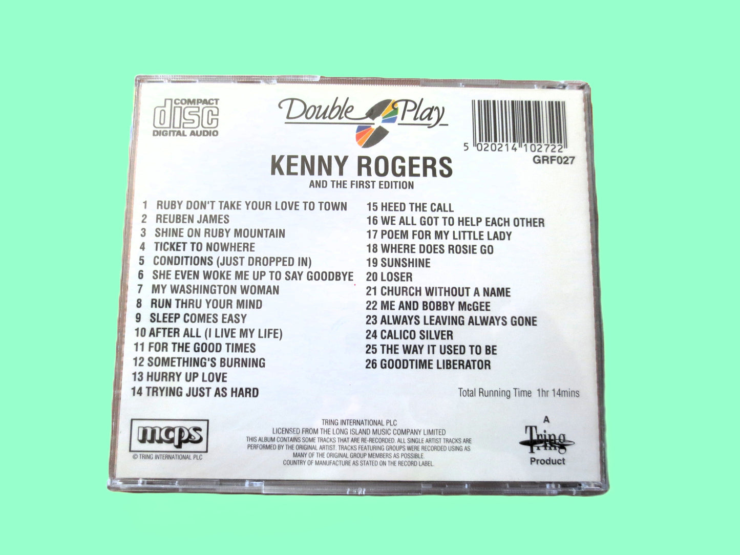 KENNY ROGERS, FIRST Edition, Greatest Hits, 1987 Compact Disc, Vintage Cd
