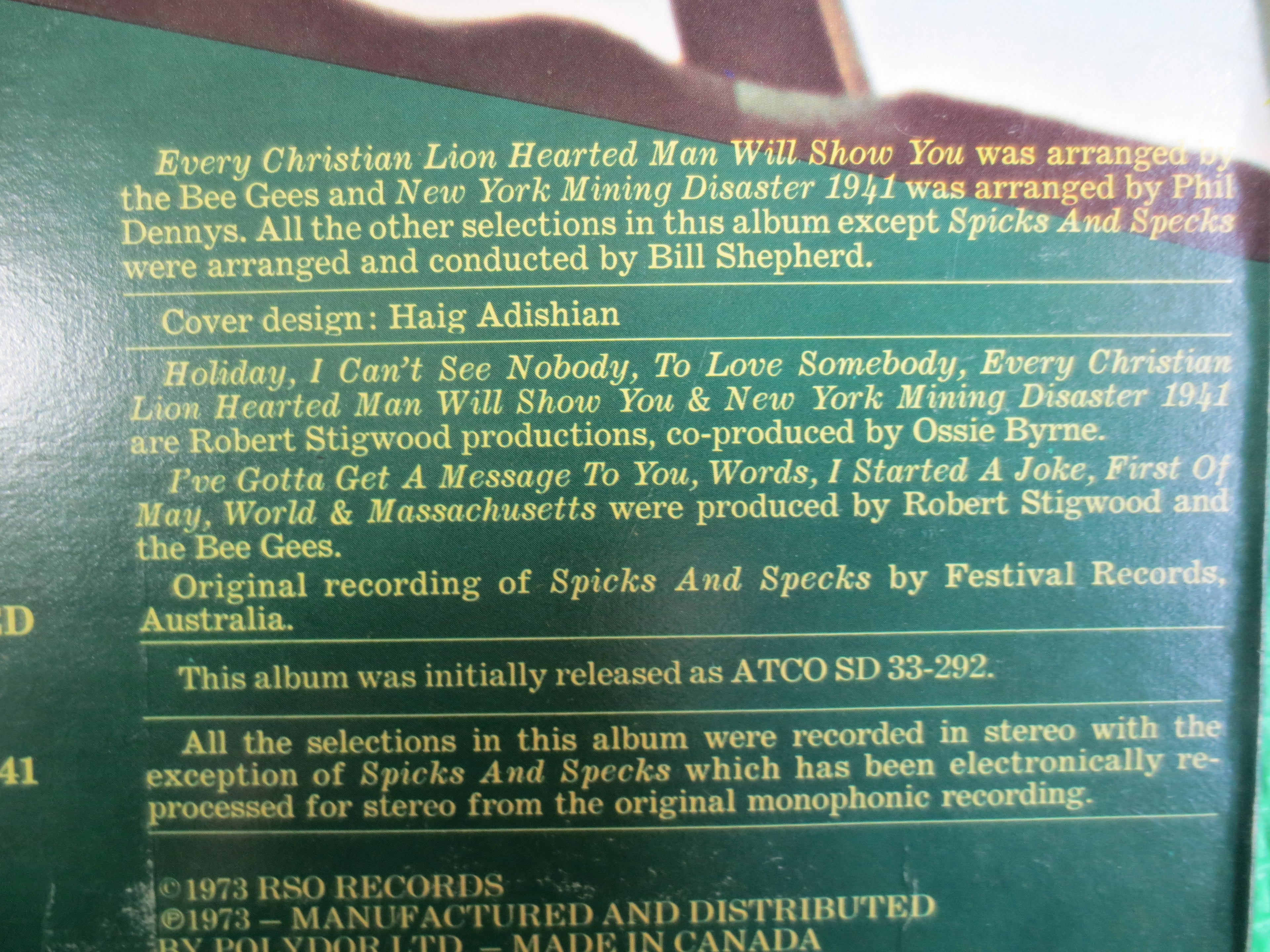 The Bee Gees – Best of Bee Gees (1973) Vinyl LP