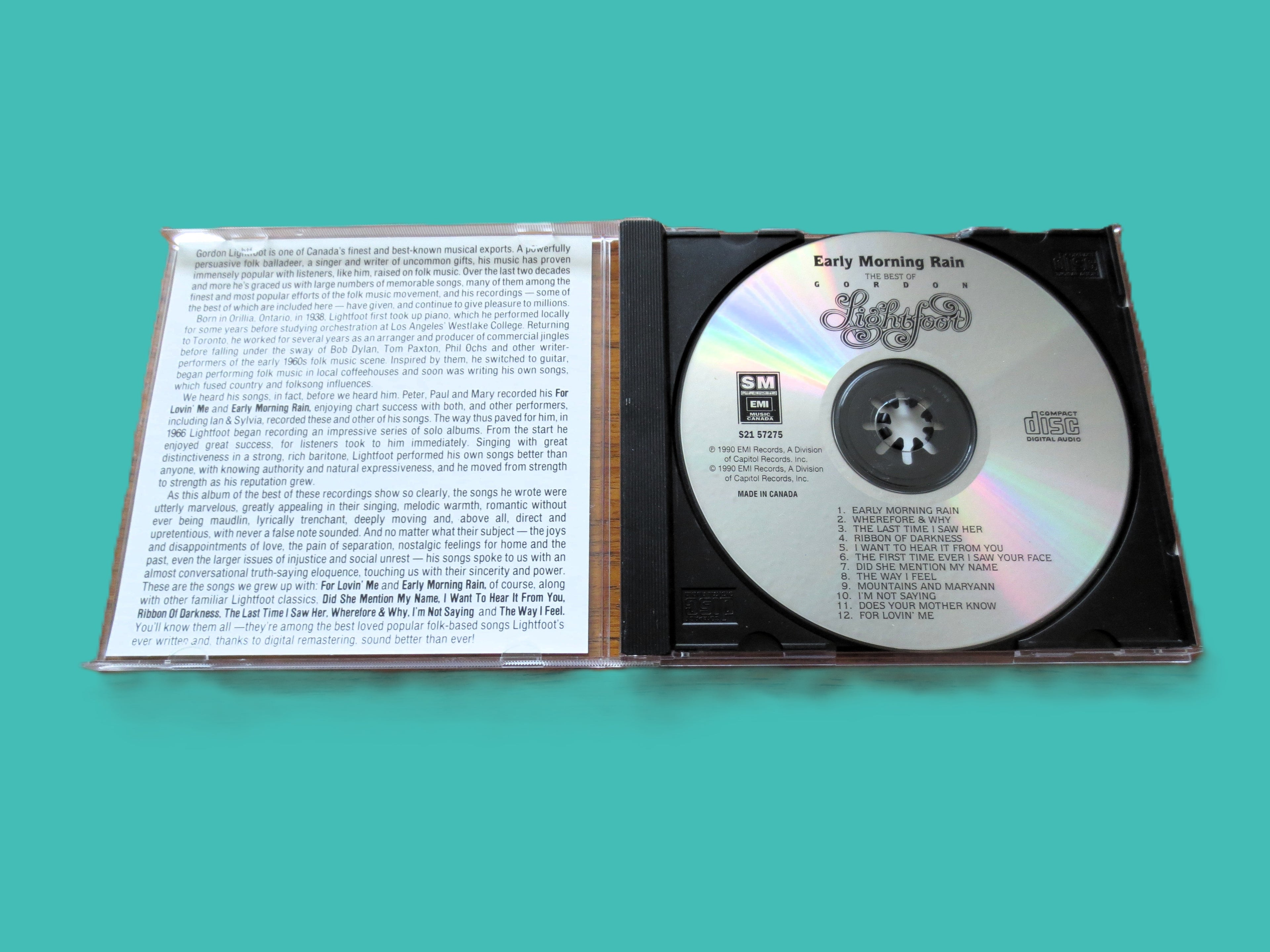 GORDON LIGHTFOOT, GREATEST Hits, 1990 Compact Disc, Vintage Cd