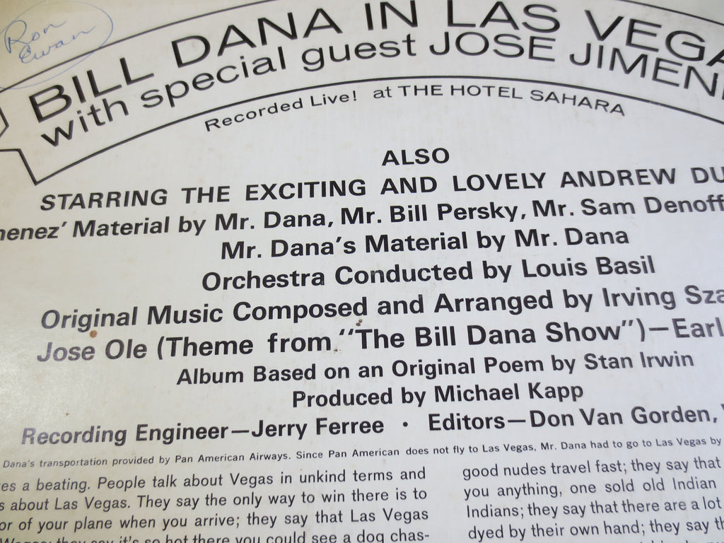 Bill Dana – Jose Jimenez in Las Vegas (1964) Vinyl LP