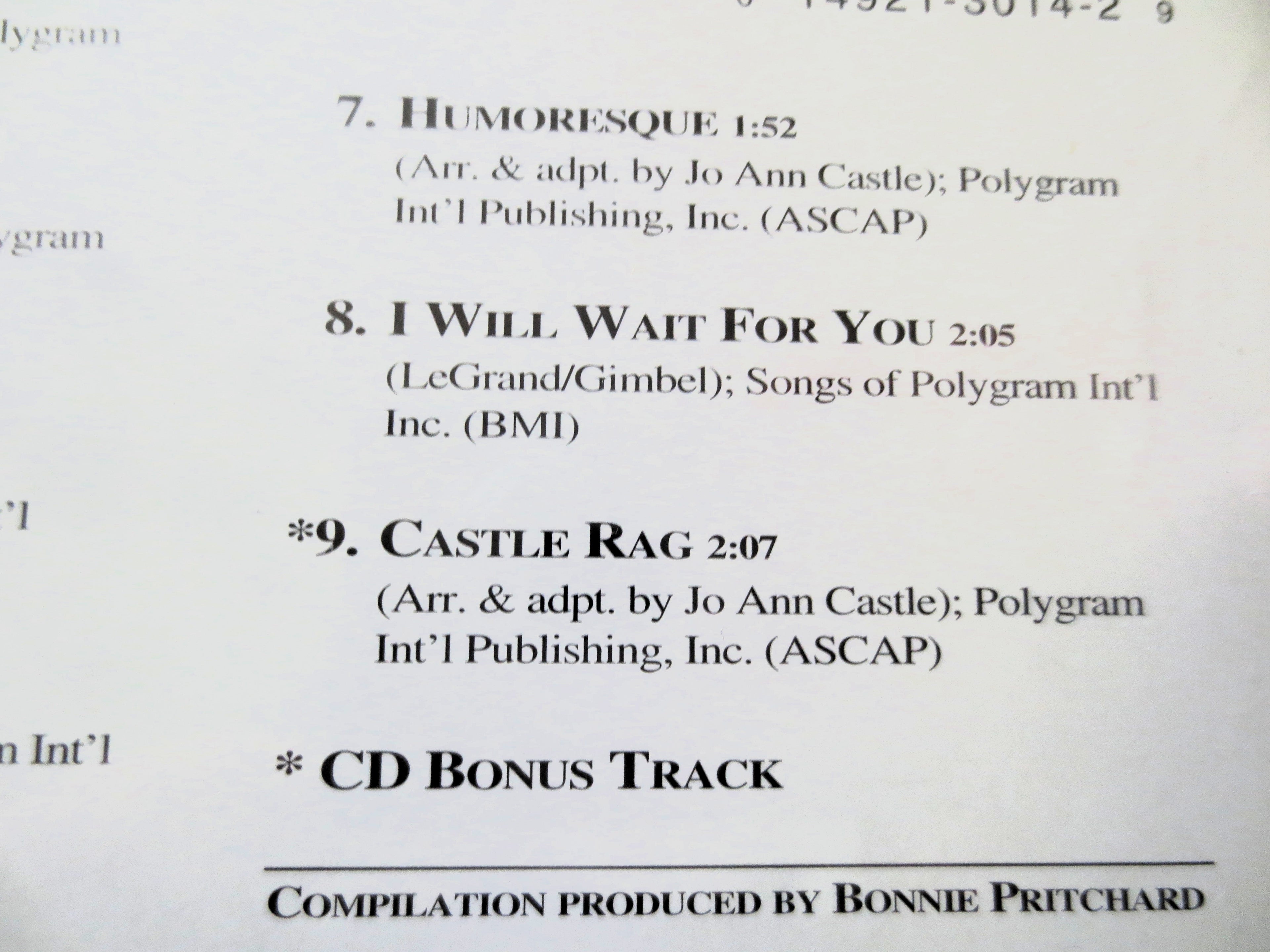 Jo Ann Castle – Ragtime Favorites (1995) CD
