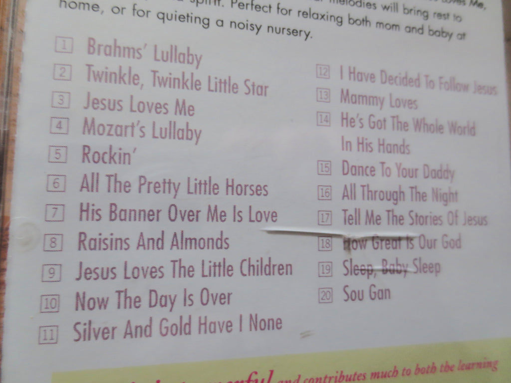BABY's FIRST LULLABIES, Children's Music, 2005 Compact Disc, Vintage Cd
