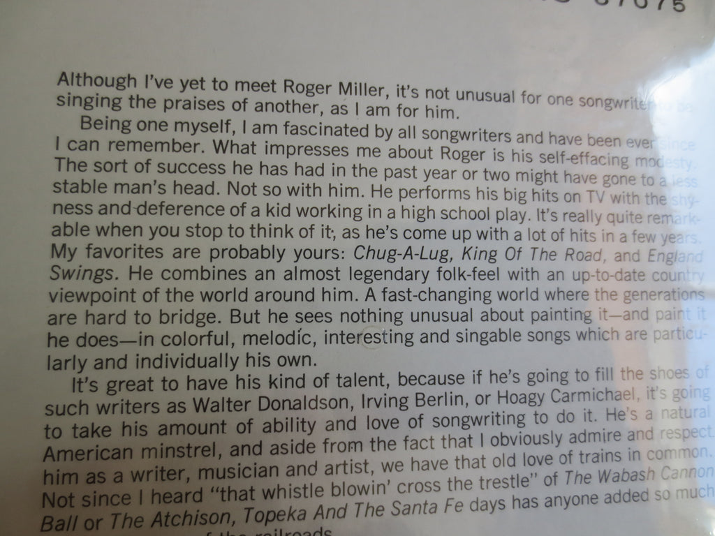 Roger Miller – Words and Music (1966) Vinyl LP