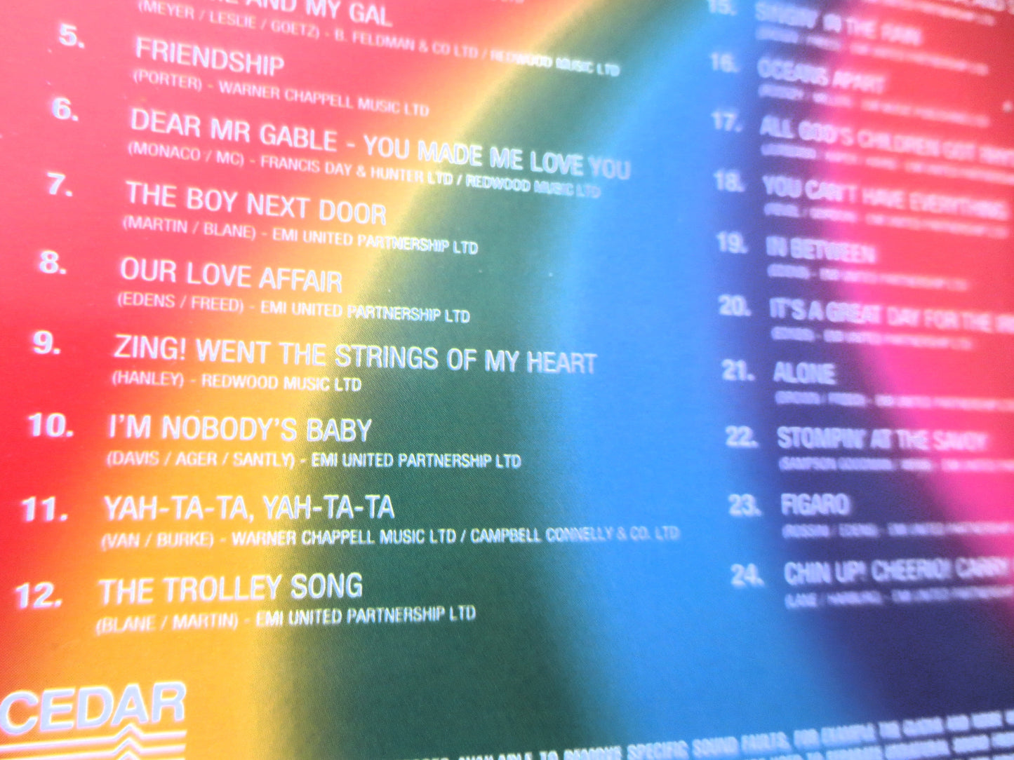 JUDY GARLAND, Over the RAINBOW, 1990 Compact Disc, Vintage Cd