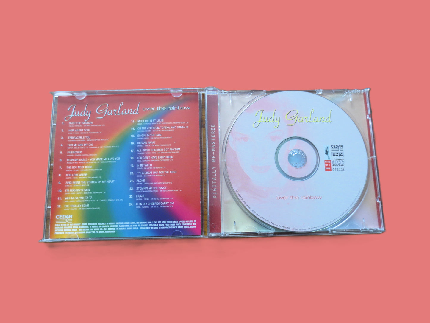 JUDY GARLAND, Over the RAINBOW, 1990 Compact Disc, Vintage Cd