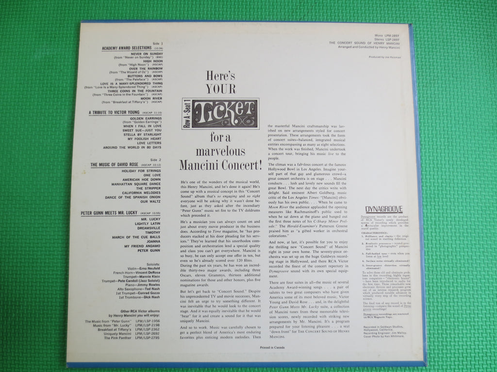 Henry Mancini – The Concert Sound of Henry Mancini (1964) Vinyl LP